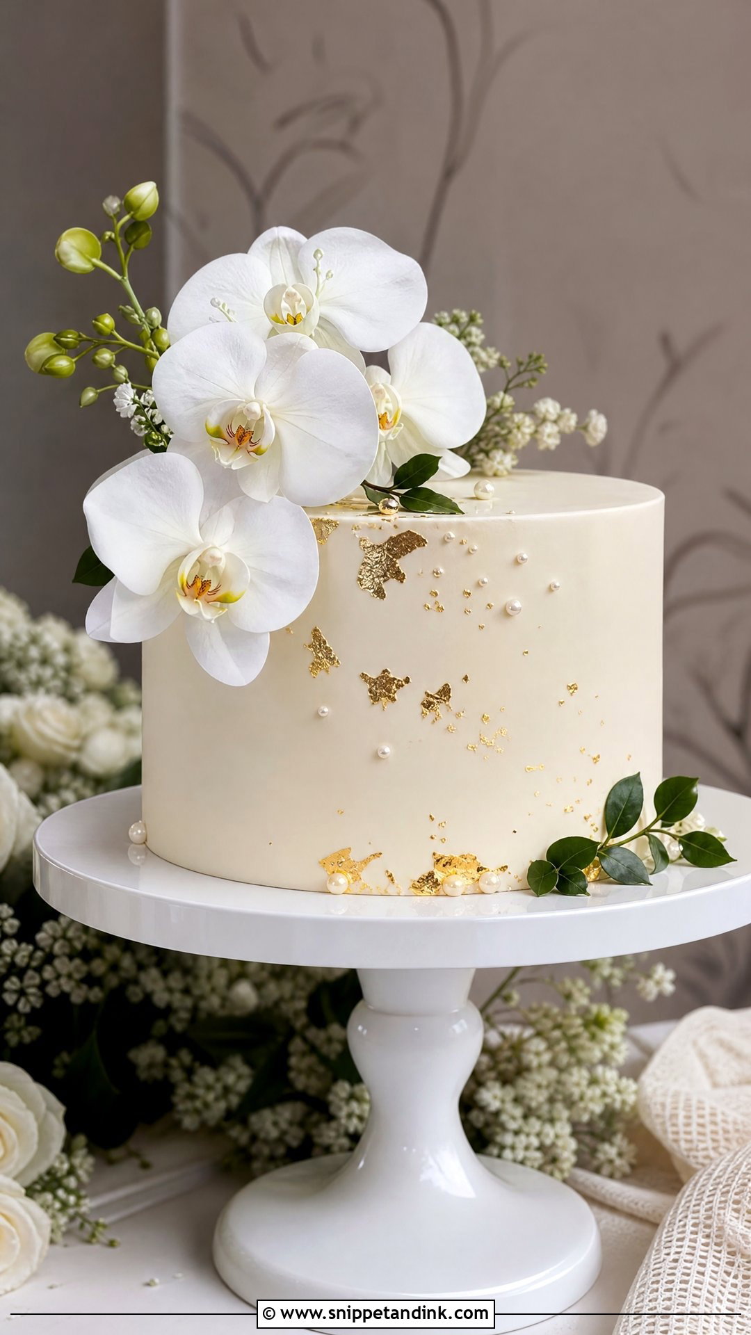 1 Kg Wedding Cake With Orchid Flowers - Snippet and Ink - 30 1 Kg Cake Designs for Wedding