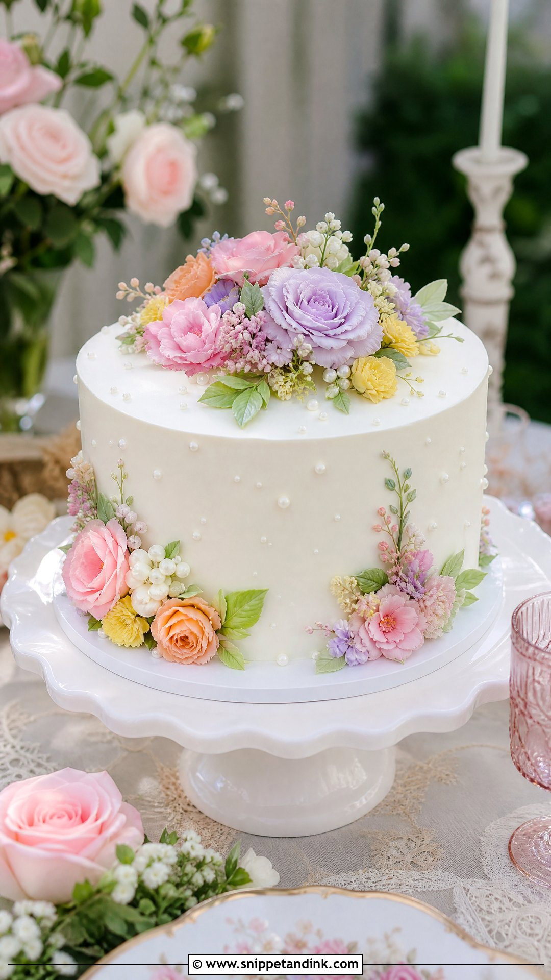 1 Kg Wedding Cake With Pastel Flowers - Snippet and Ink - 30 1 Kg Cake Designs for Wedding