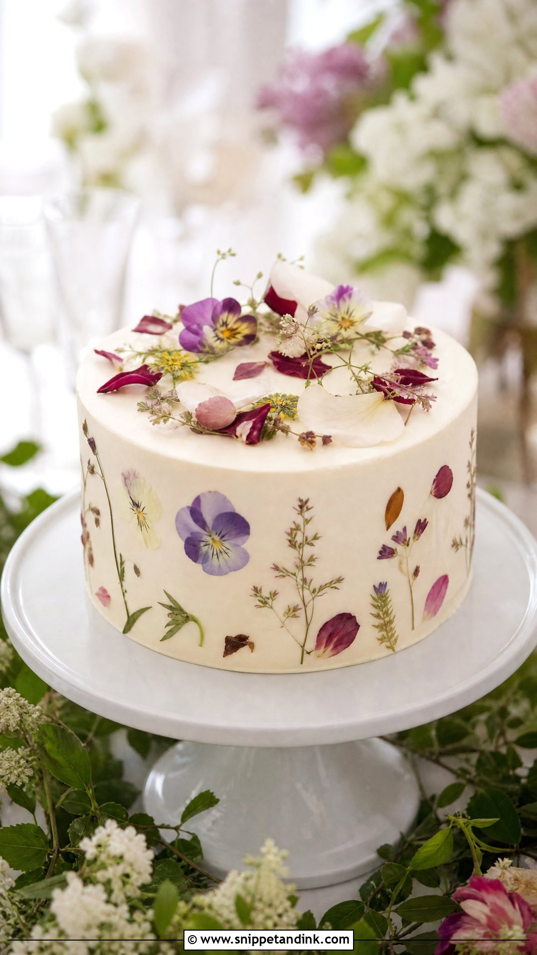 1 Kg Wedding Cake With Pressed Flowers - Snippet and Ink - 30 1 Kg Cake Designs for Wedding