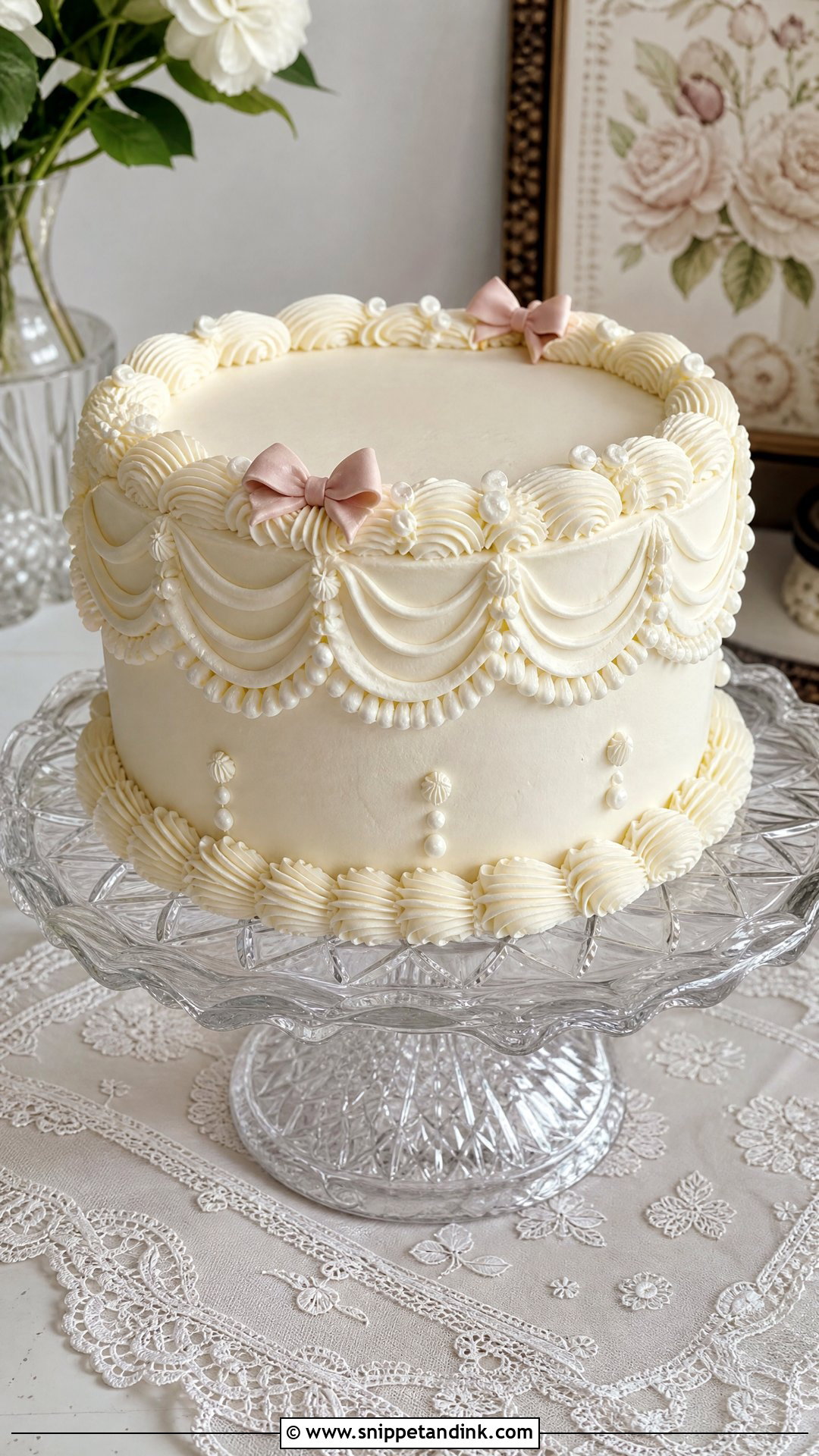 1 Kg Wedding Cake With Vintage Piping - Snippet and Ink - 30 1 Kg Cake Designs for Wedding