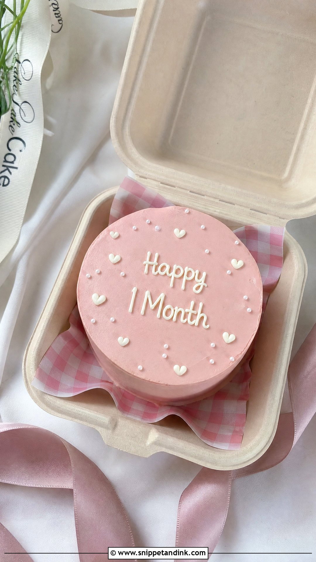 1 Month Anniversary Bento Cake - Snippet and Ink - 25 1 Month Anniversary Cake Ideas