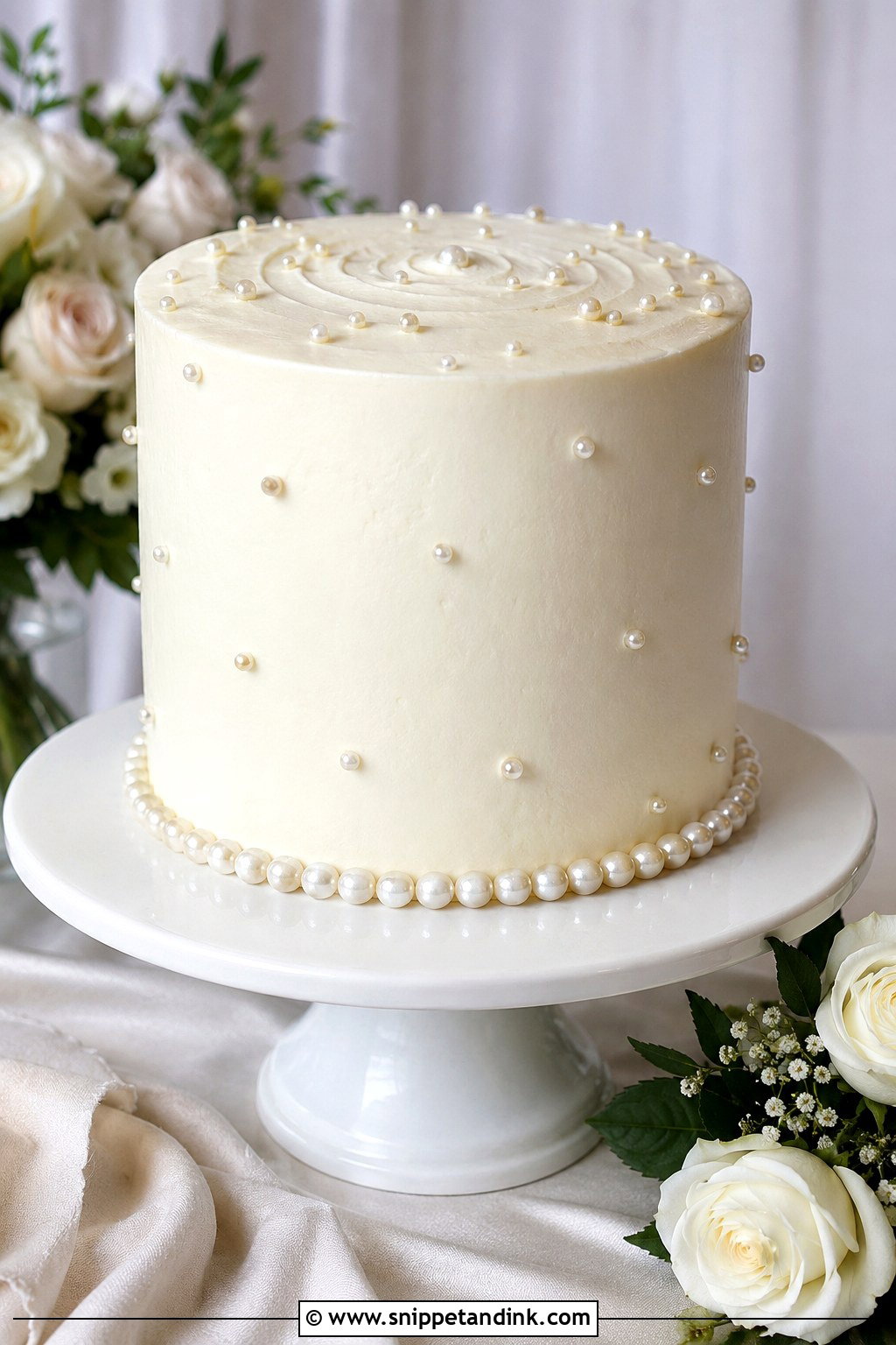 1 Tier Pearl Wedding Cake With Buttercream - Snippet and Ink - 20 1 Tier Pearl Wedding Cake Ideas