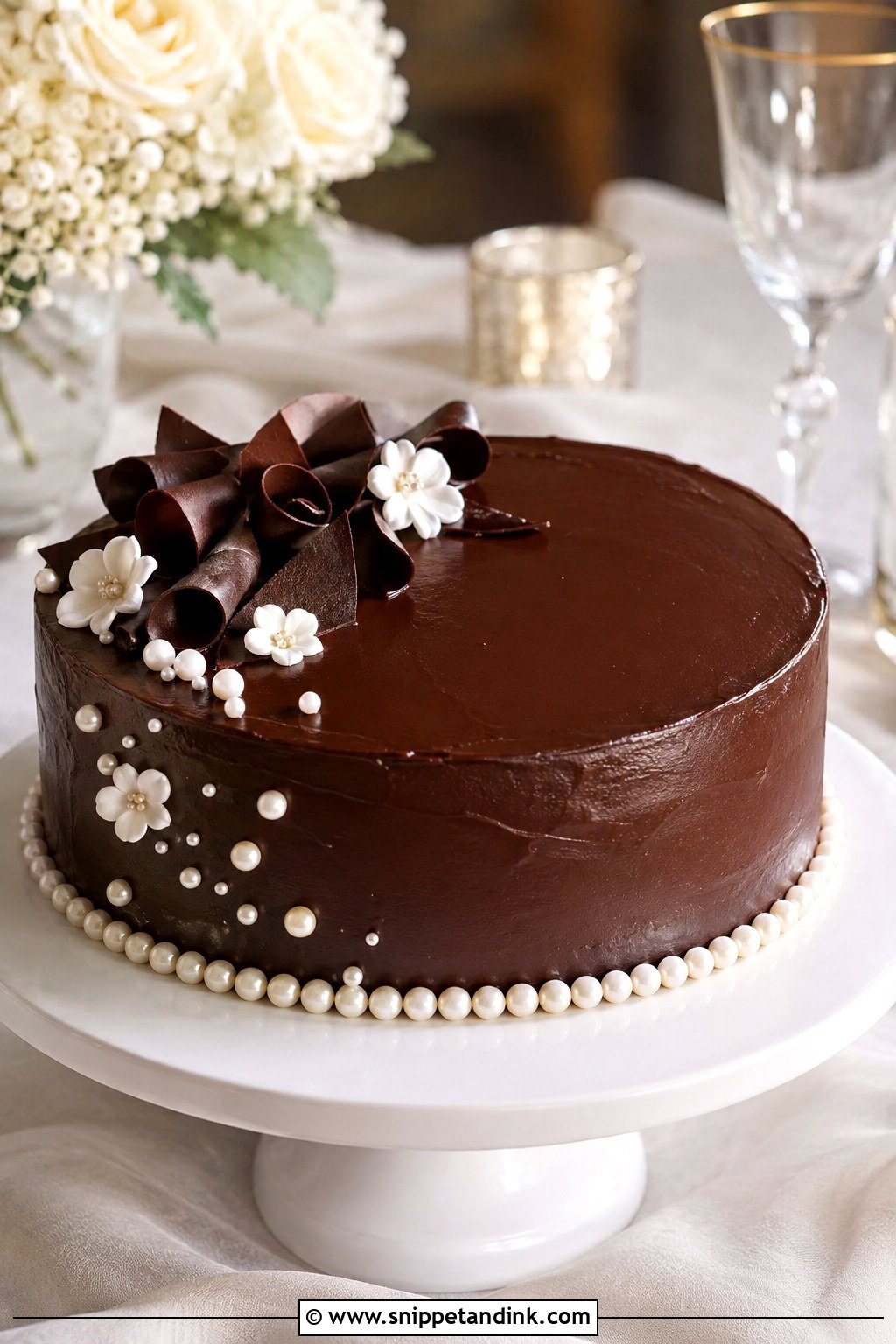 1 Tier Pearl Wedding Cake With Chocolate - Snippet and Ink - 20 1 Tier Pearl Wedding Cake Ideas