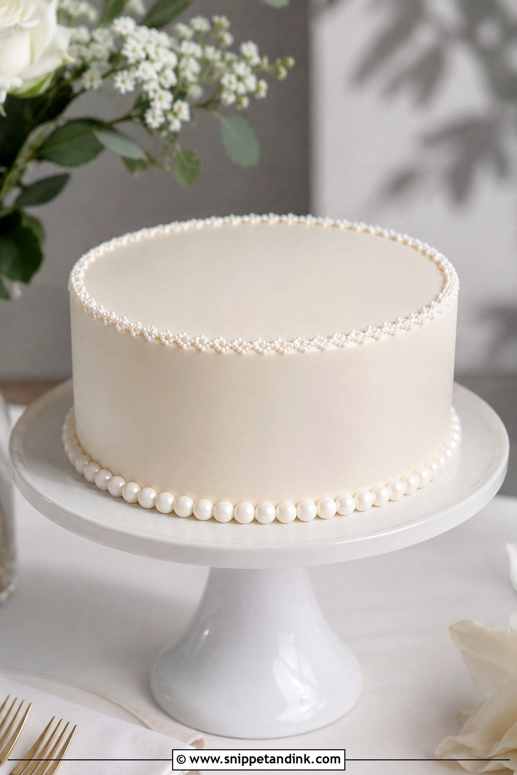 1 Tier Pearl Wedding Cake With Fondant - Snippet and Ink - 20 1 Tier Pearl Wedding Cake Ideas