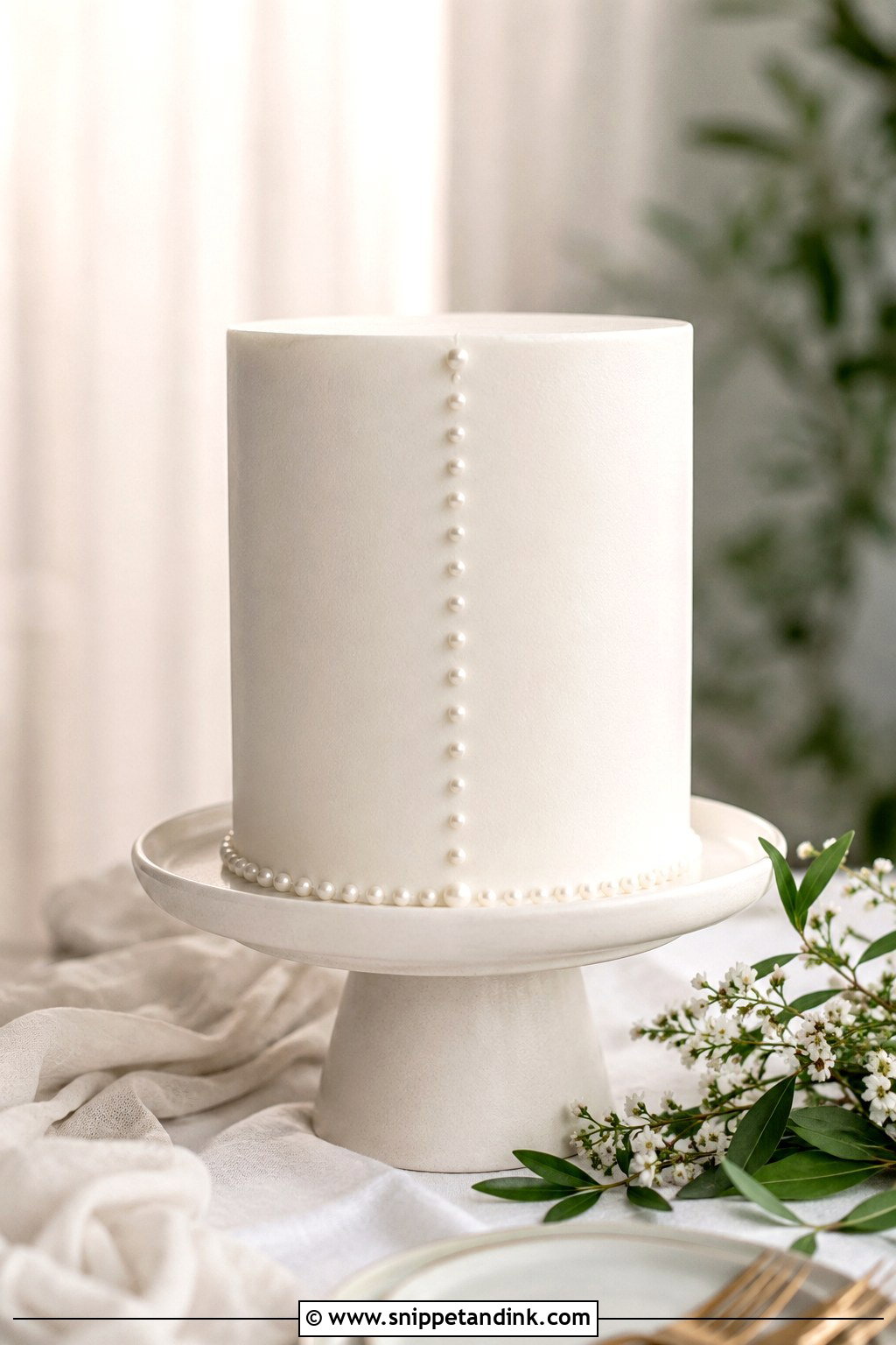 1 Tier Pearl Wedding Cake With Minimalist Style - Snippet and Ink - 20 1 Tier Pearl Wedding Cake Ideas