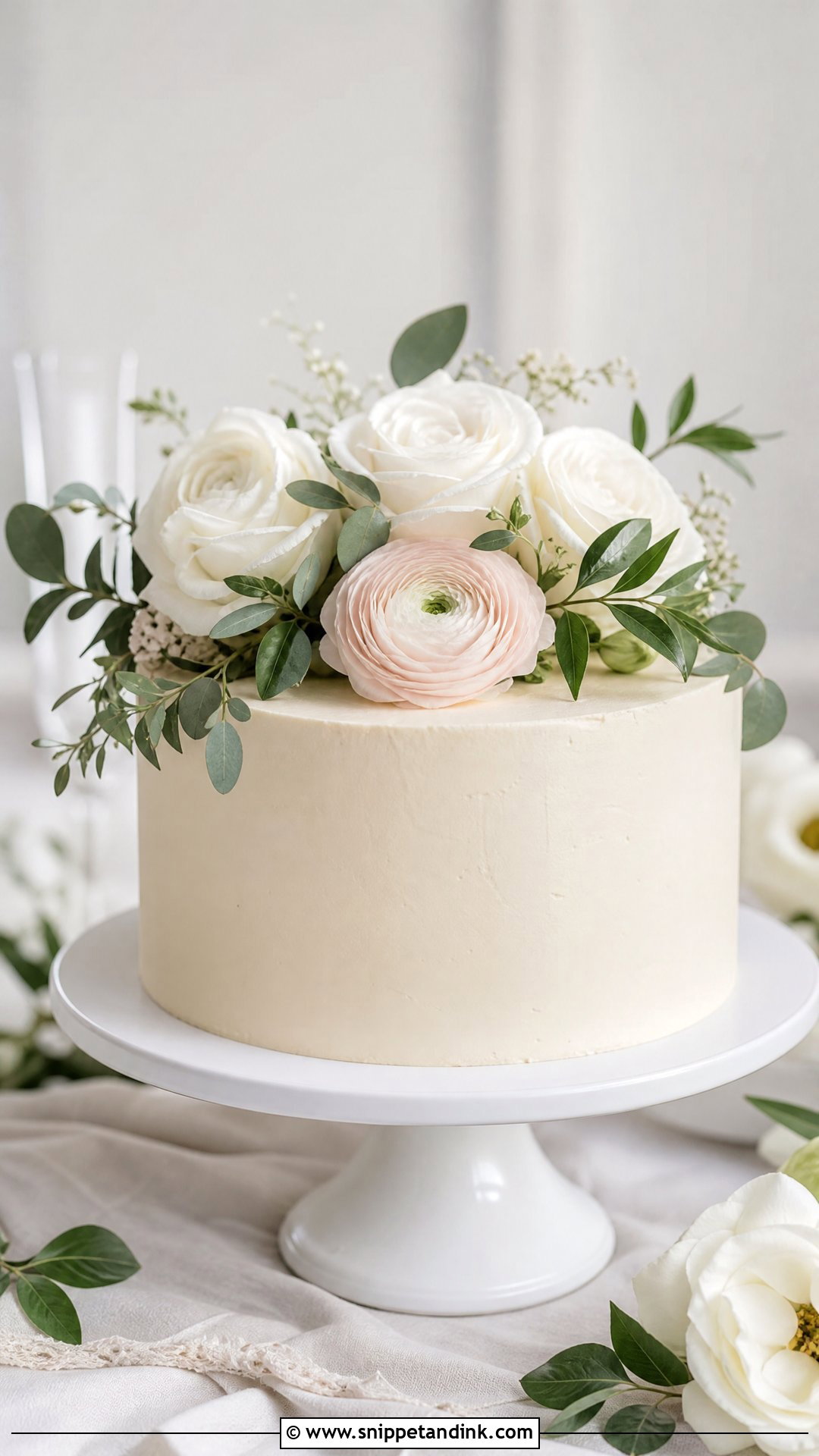 1 Tier Wedding Cake With Fresh Flowers - Snippet and Ink - 25 1 Tier Cake Ideas for Wedding