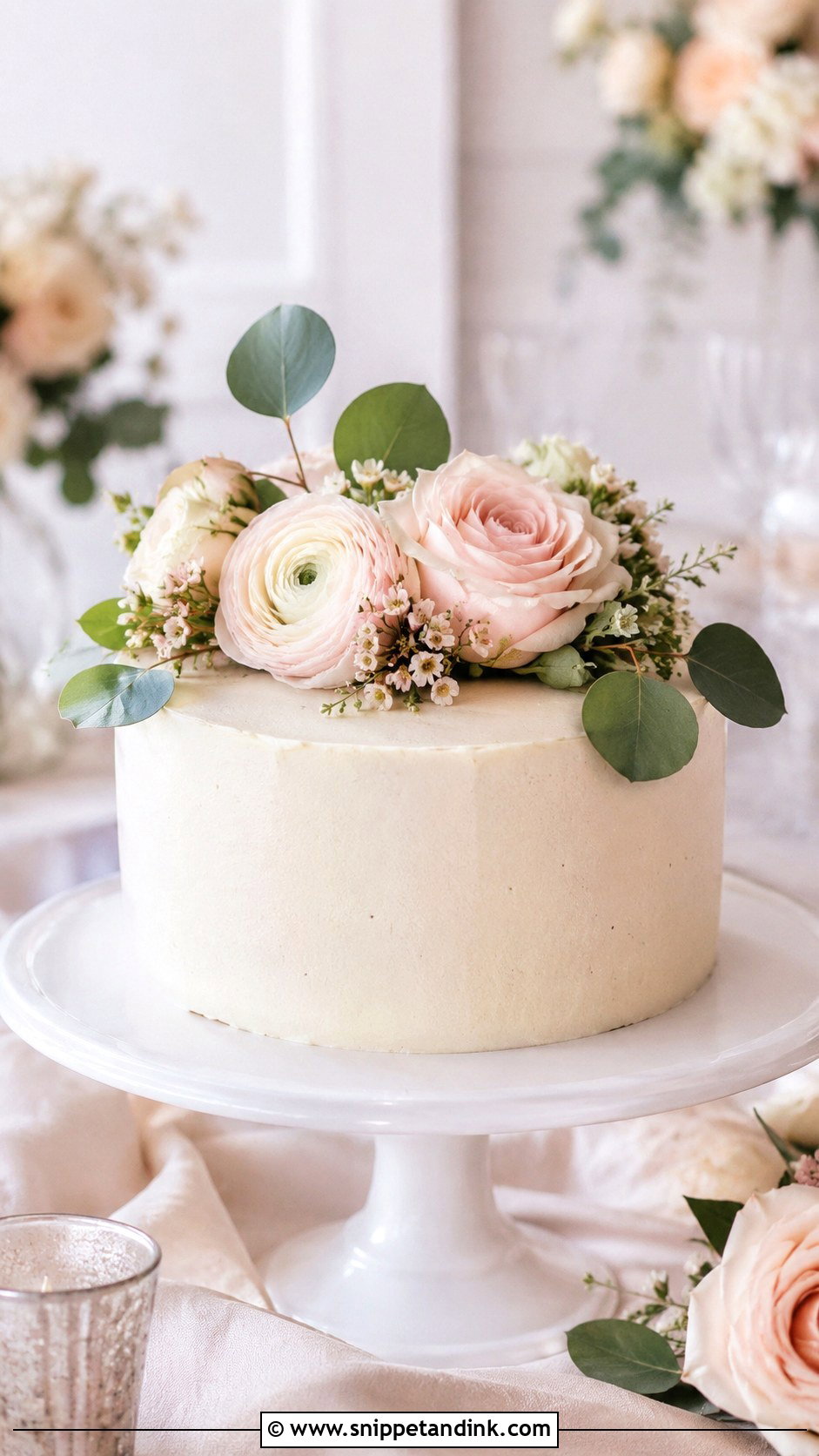 1 Tier Wedding Cake With Fresh Flowers - Snippet and Ink - 20 1 Tier Wedding Cake Ideas