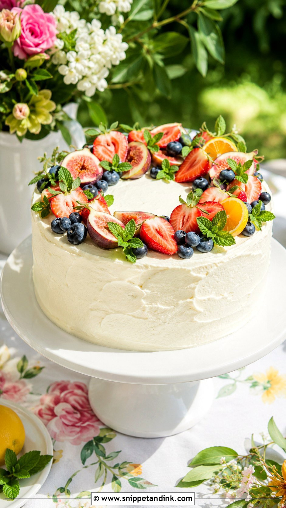 1 Tier Wedding Cake With Fresh Fruit - Snippet and Ink - 20 1 Tier Wedding Cakes