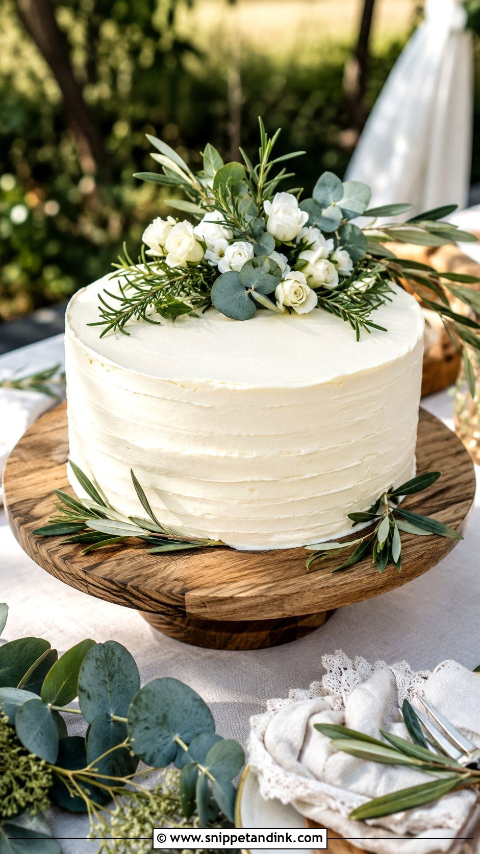 1 Tier Wedding Cake With Greenery - Snippet and Ink - 20 1 Tier Wedding Cake Ideas