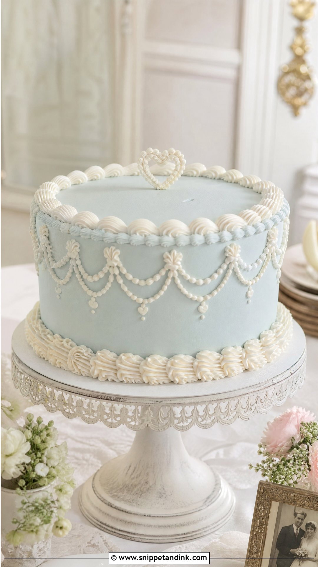 1 Tier Wedding Cake With Lambeth Piping - Snippet and Ink - 25 1 Tier Cake Ideas for Wedding