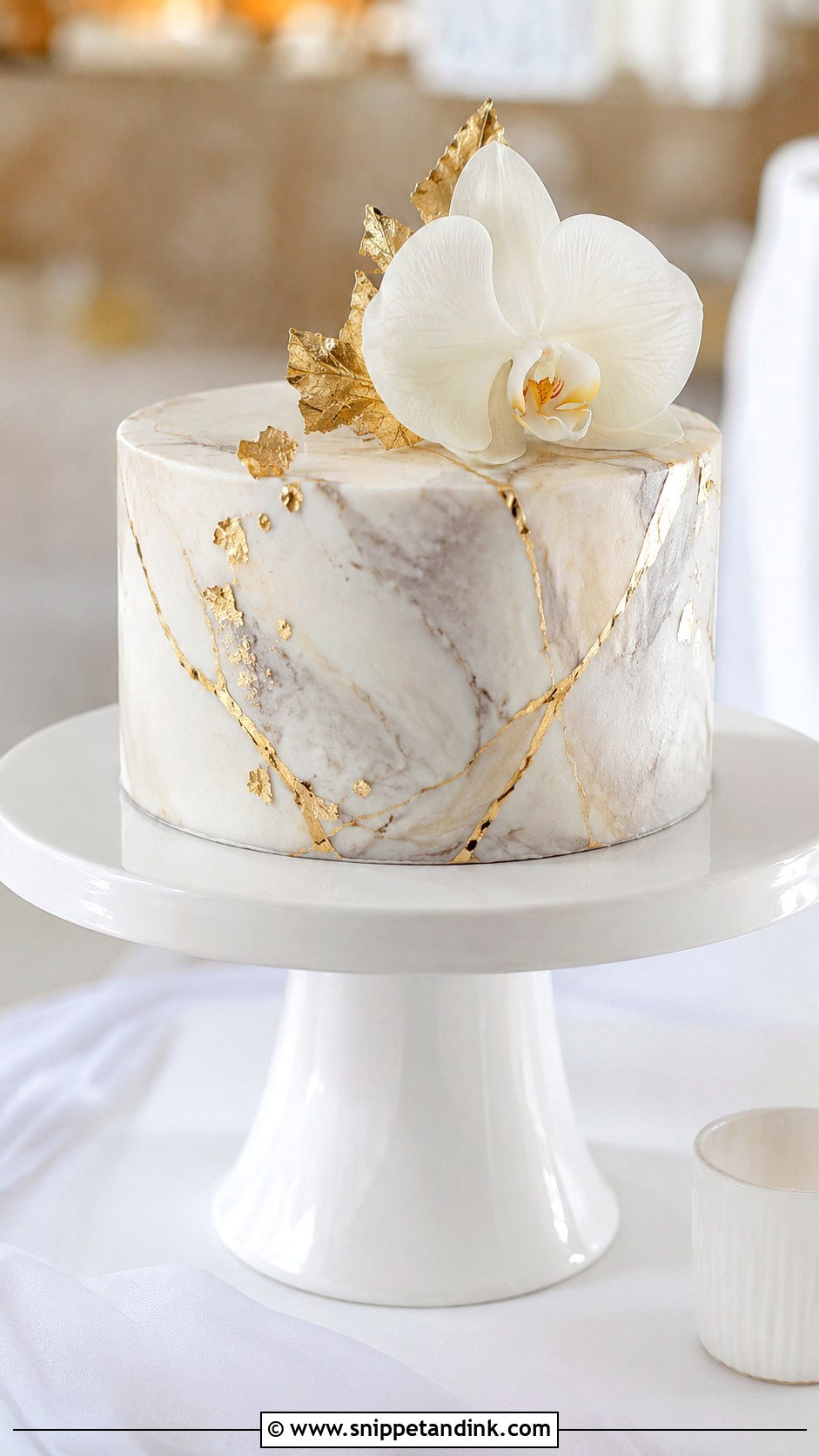 1 Tier Wedding Cake With Marbled Fondant - Snippet and Ink - 20 1 Tier Wedding Cake Ideas