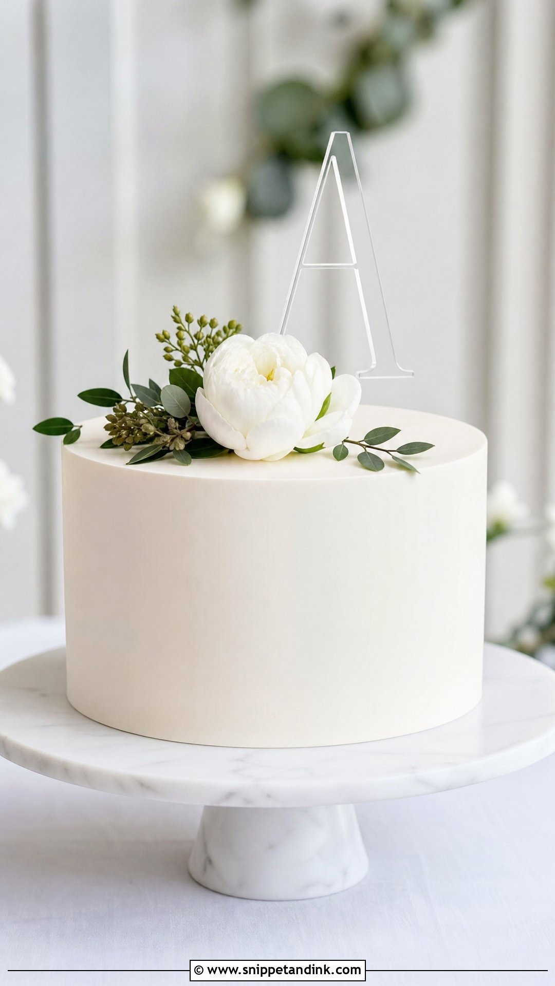 1 Tier Wedding Cake With Minimal Topper - Snippet and Ink - 25 1 Tier Cake Ideas for Wedding
