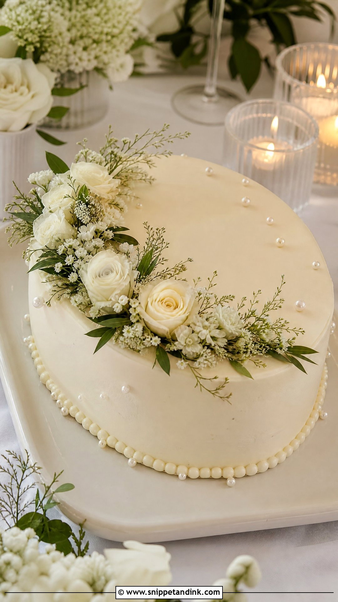 1 Tier Wedding Cake With Oval Shape - Snippet and Ink - 25 1 Tier Cake Ideas for Wedding