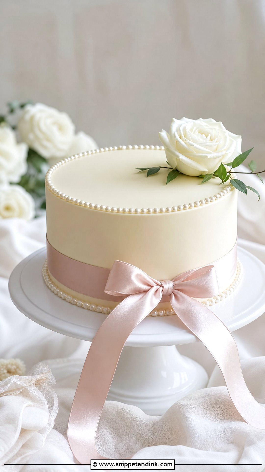 1 Tier Wedding Cake With Ribbon - Snippet and Ink - 25 1 Tier Cake Ideas for Wedding