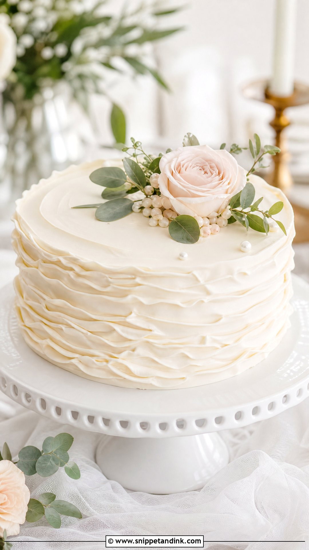 1 Tier Wedding Cake With Ruffle Frosting - Snippet and Ink - 25 1 Tier Cake Ideas for Wedding