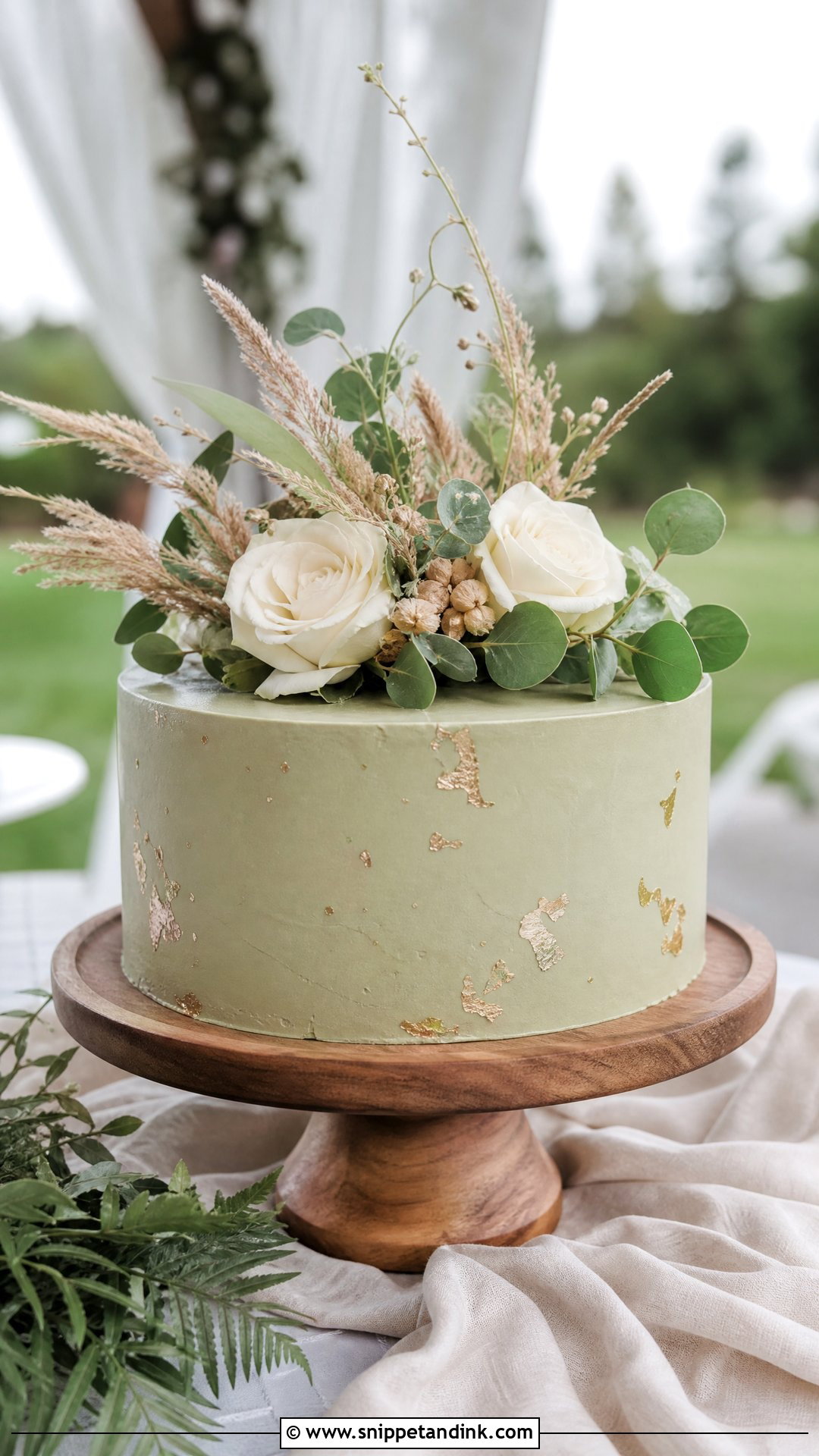 1 Tier Wedding Cake With Sage Green - Snippet and Ink - 25 1 Tier Cake Ideas for Wedding