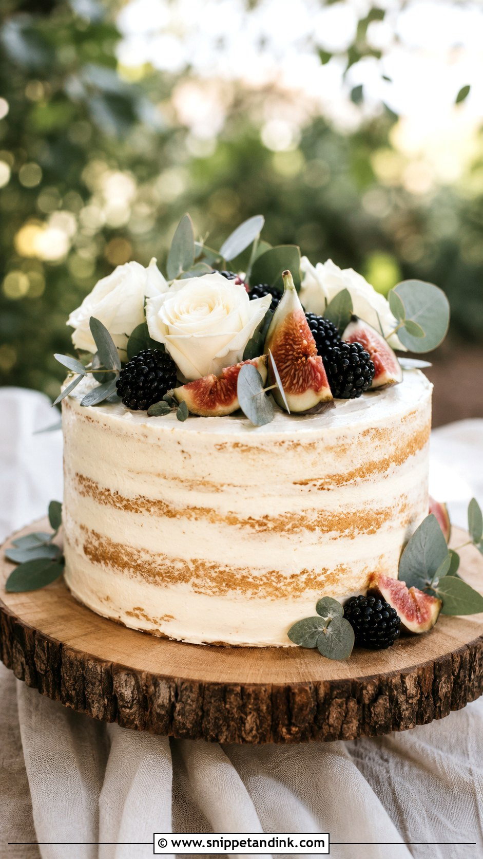 1 Tier Wedding Cake With Semi Naked Frosting - Snippet and Ink - 20 1 Tier Wedding Cake Ideas