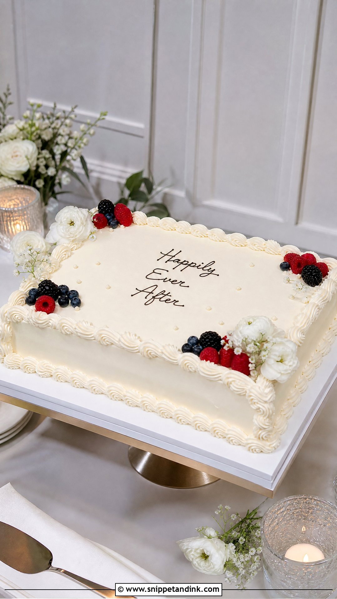 1 Tier Wedding Cake With Sheet Cake Style - Snippet and Ink - 25 1 Tier Cake Ideas for Wedding