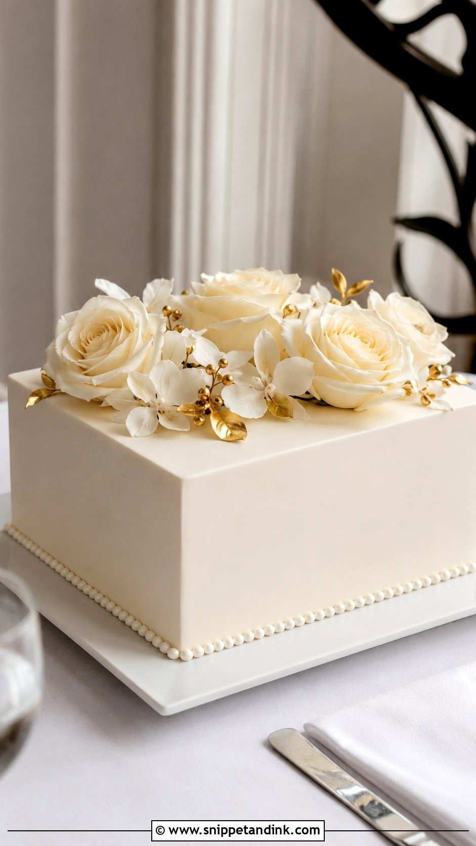 1 Tier Wedding Cake With Square Shape - Snippet and Ink - 20 1 Tier Wedding Cake Ideas