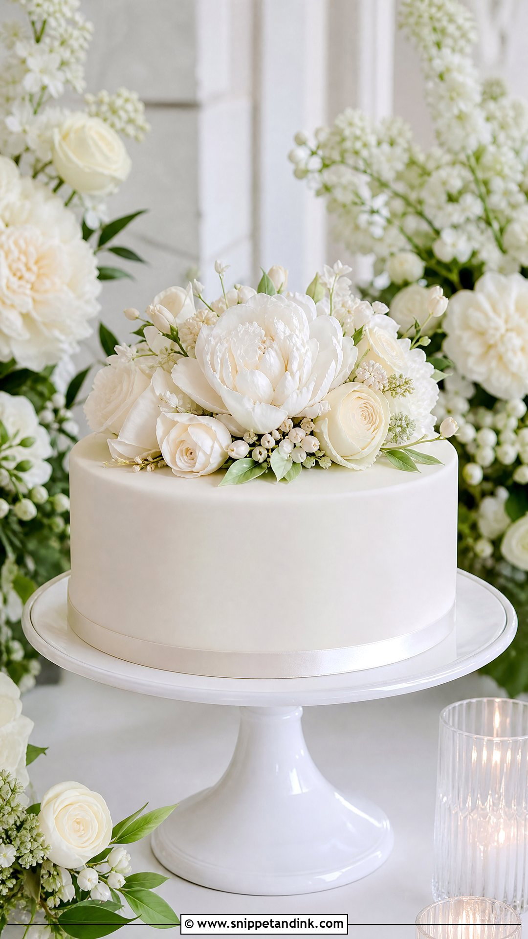1 Tier Wedding Cake With Sugar Flowers - Snippet and Ink - 25 1 Tier Cake Ideas for Wedding