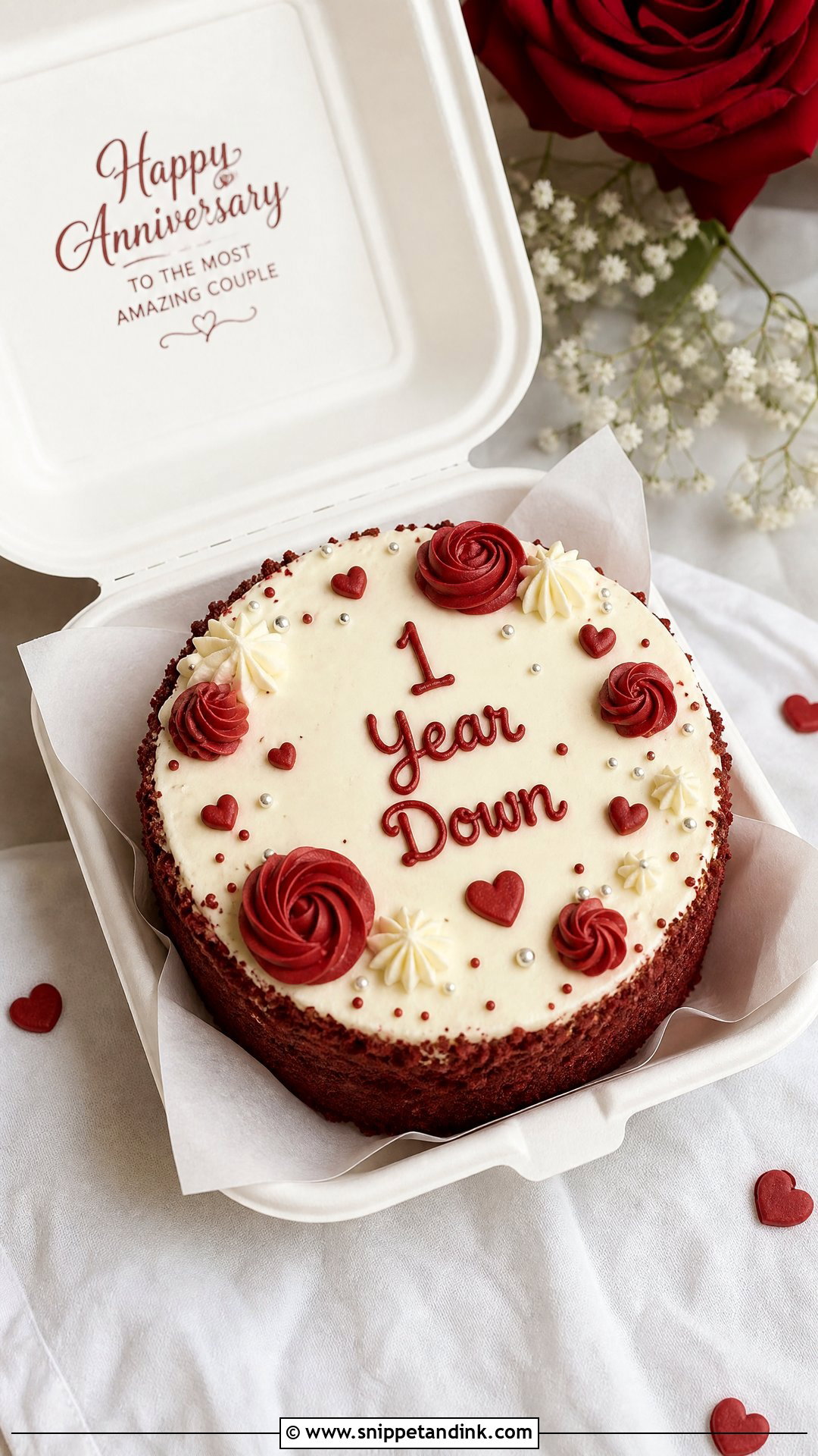 1 Year Anniversary Bento Cake - Snippet and Ink - 30 1 Year Anniversary Cake Ideas