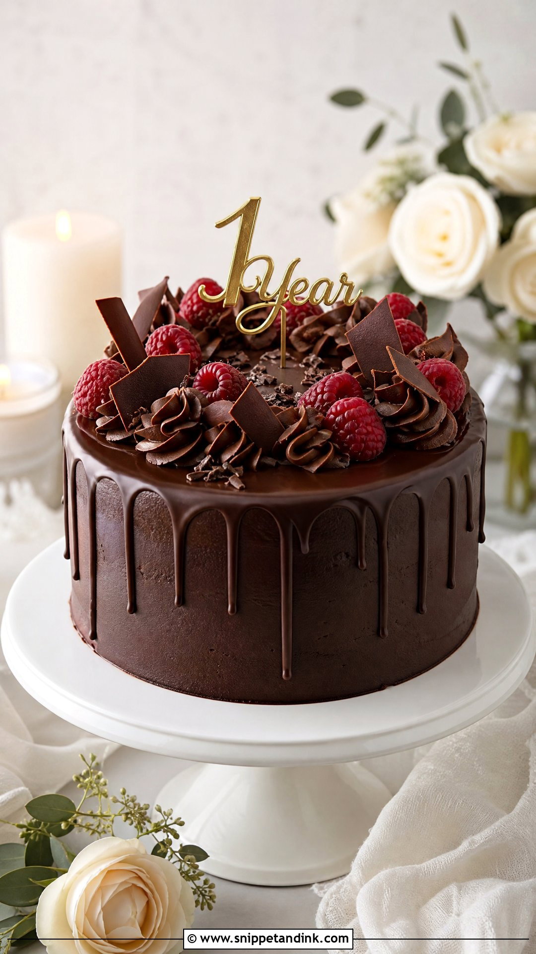 1 Year Anniversary Chocolate Cake - Snippet and Ink - 30 1 Year Anniversary Cake Ideas