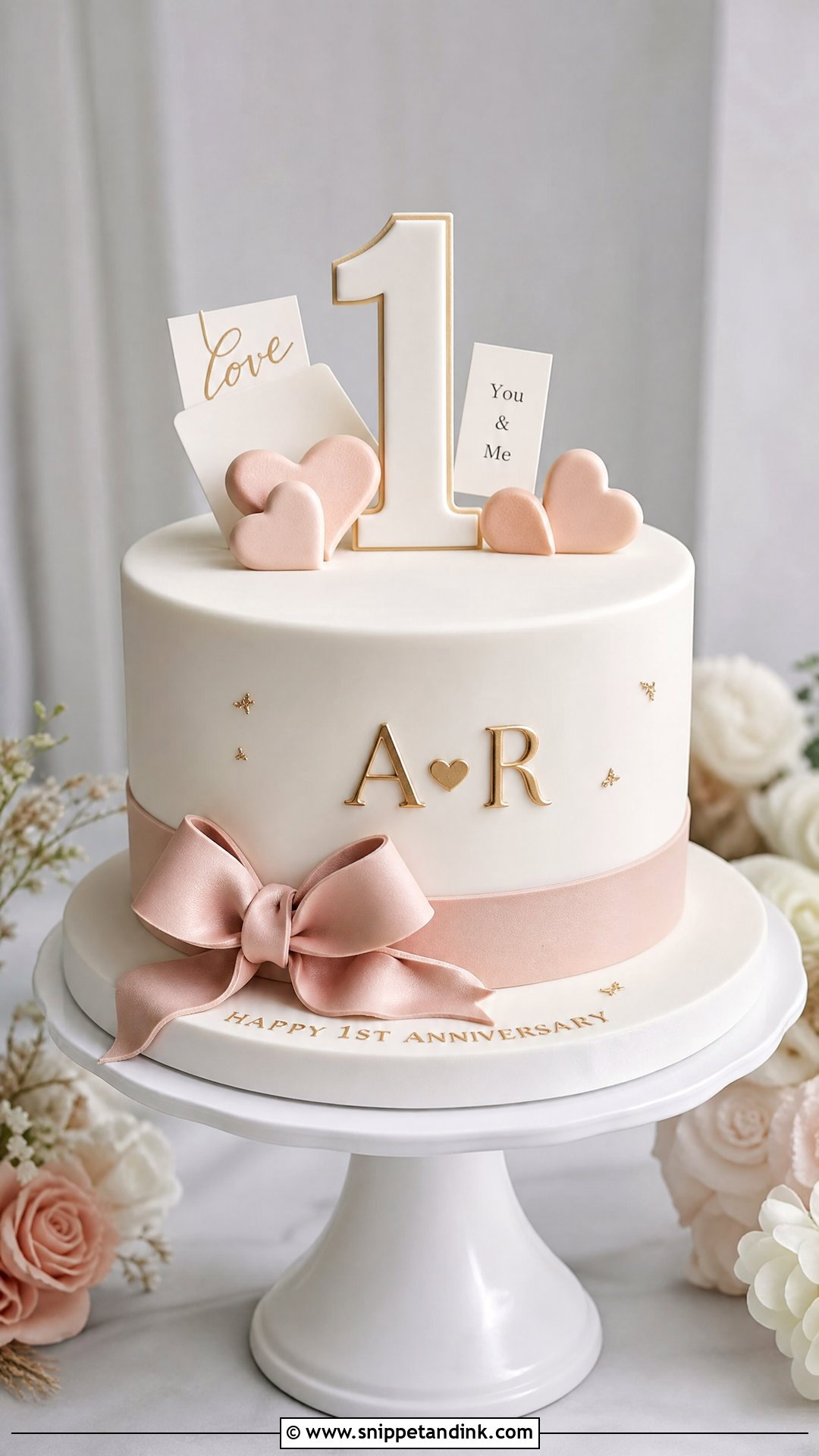 1 Year Anniversary Fondant Cake - Snippet and Ink - 30 1 Year Anniversary Cake Ideas