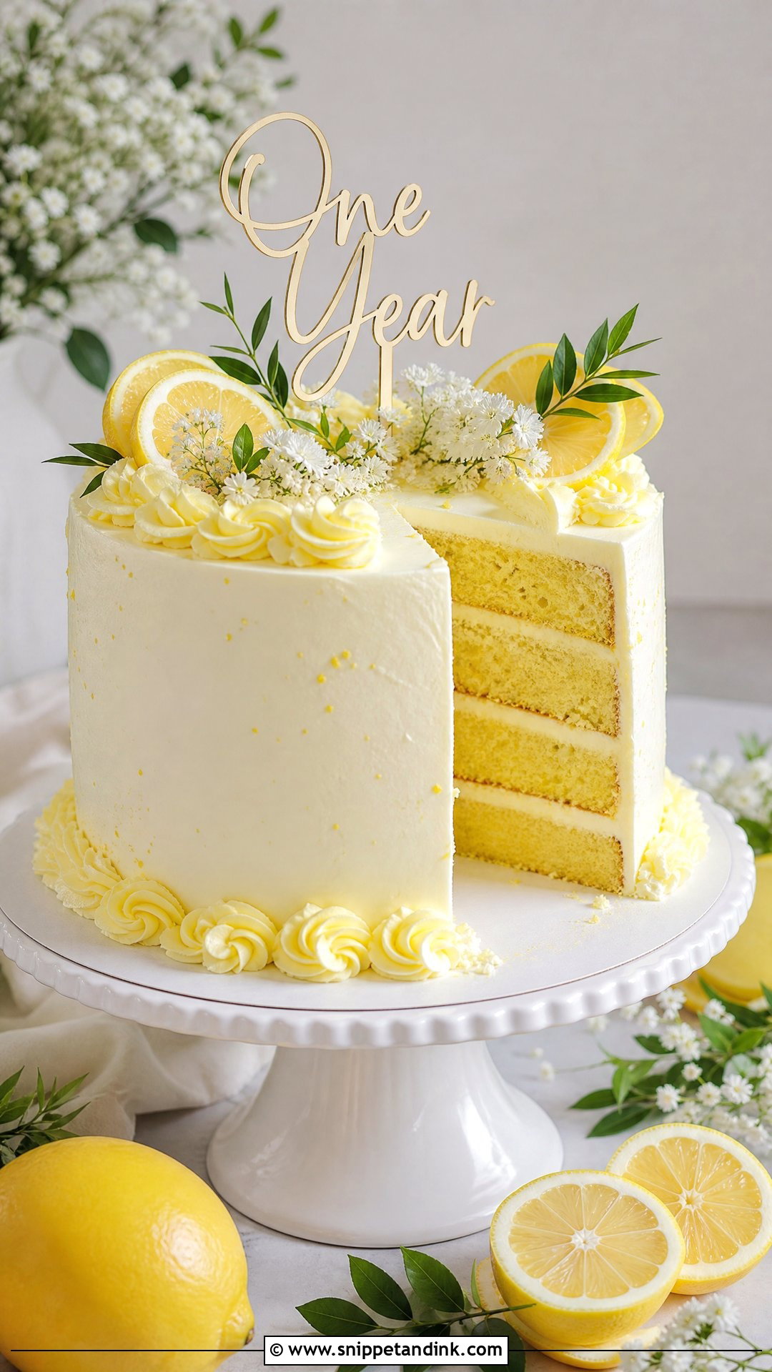 1 Year Anniversary Lemon Cake - Snippet and Ink - 30 1 Year Anniversary Cake Ideas