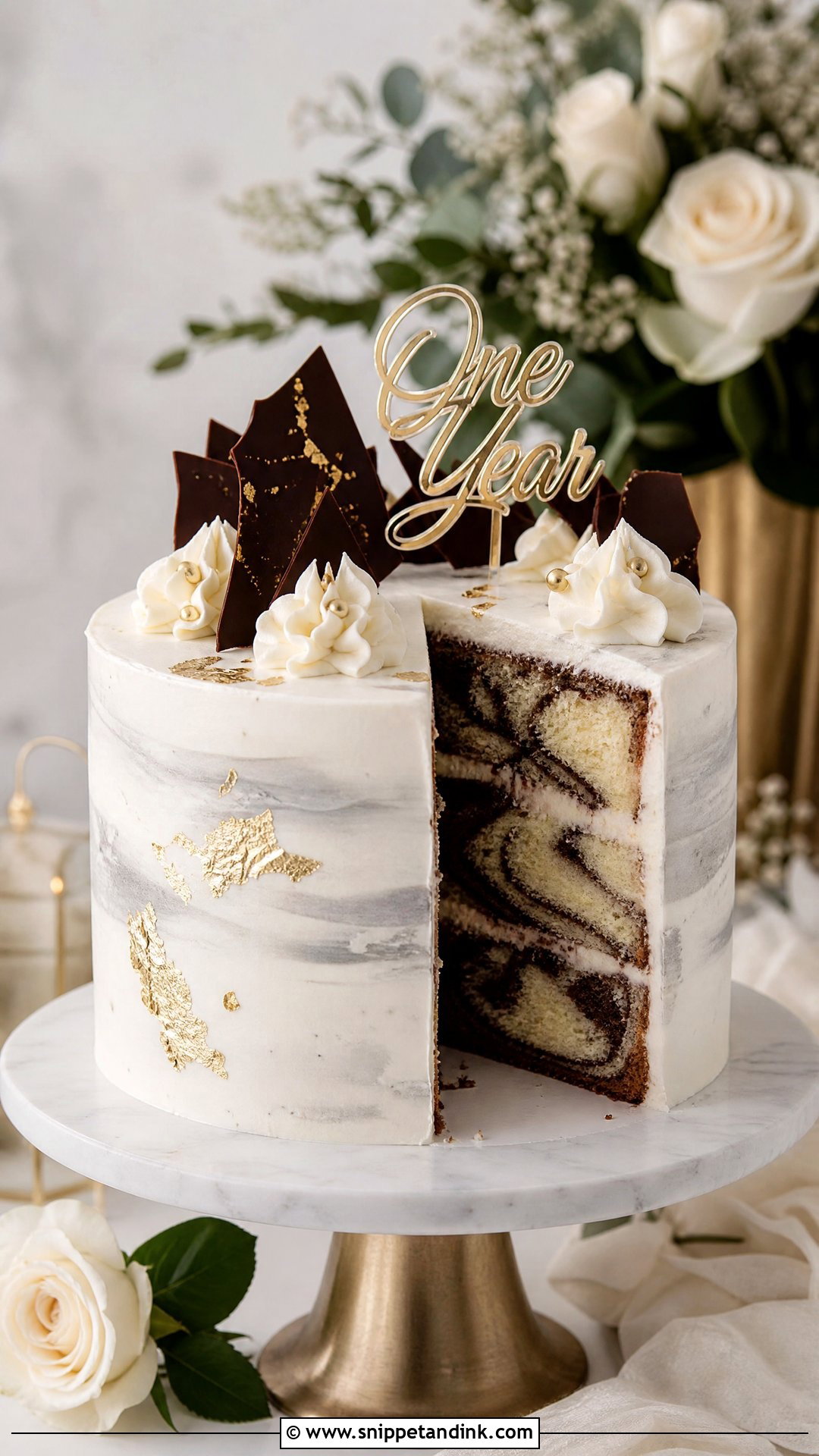 1 Year Anniversary Marble Cake - Snippet and Ink - 30 1 Year Anniversary Cake Ideas