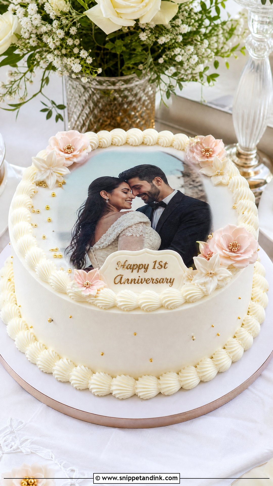 1 Year Anniversary Photo Cake - Snippet and Ink - 30 1 Year Anniversary Cake Ideas