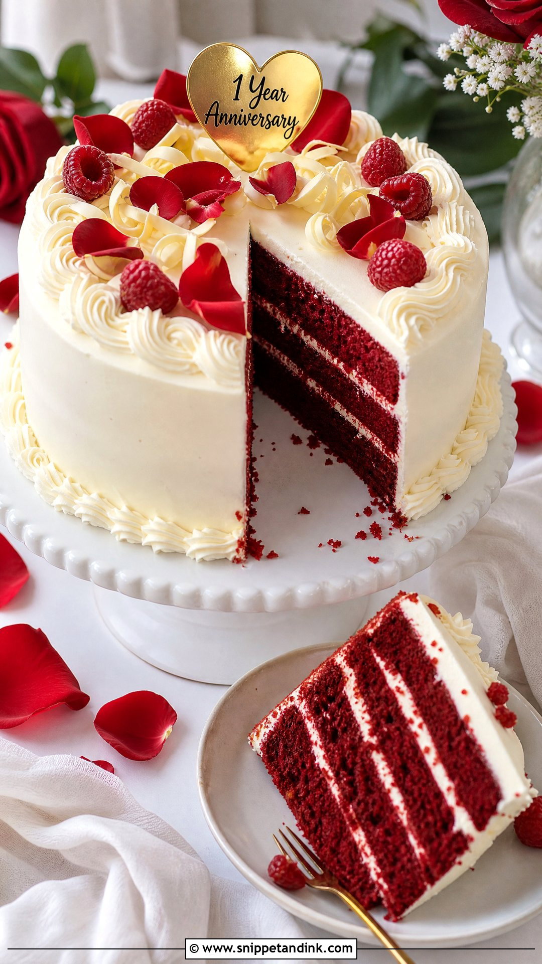 1 Year Anniversary Red Velvet Cake - Snippet and Ink - 30 1 Year Anniversary Cake Ideas