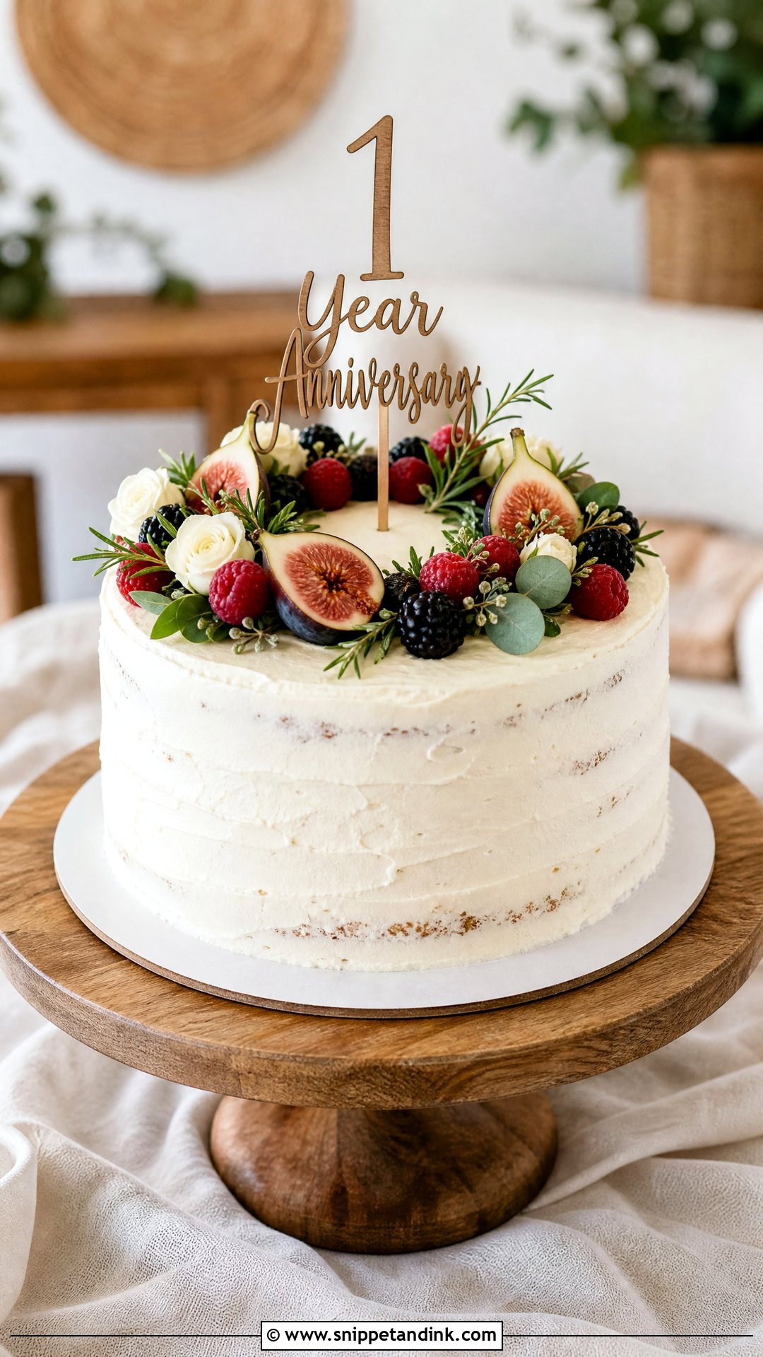1 Year Anniversary Rustic Cake - Snippet and Ink - 30 1 Year Anniversary Cake Ideas
