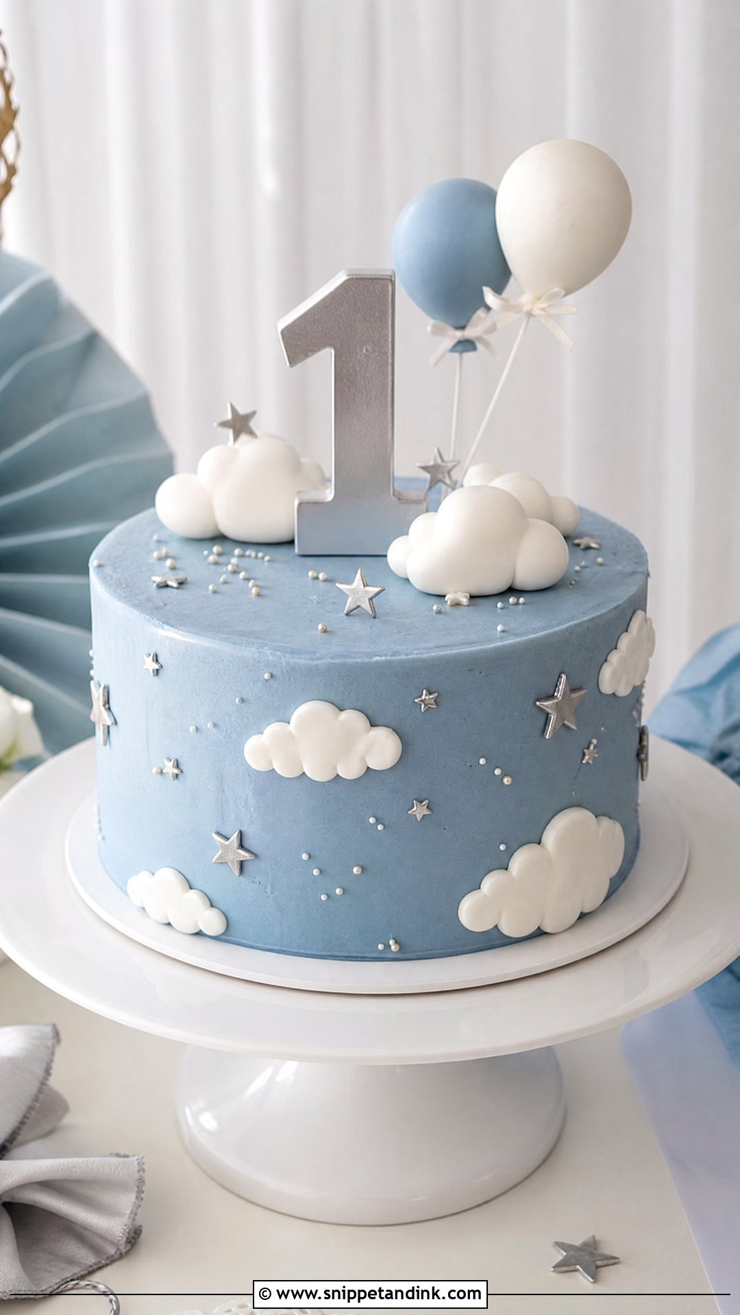 1 Year Blue Cake - Snippet and Ink - 30 1 Year Cake Ideas