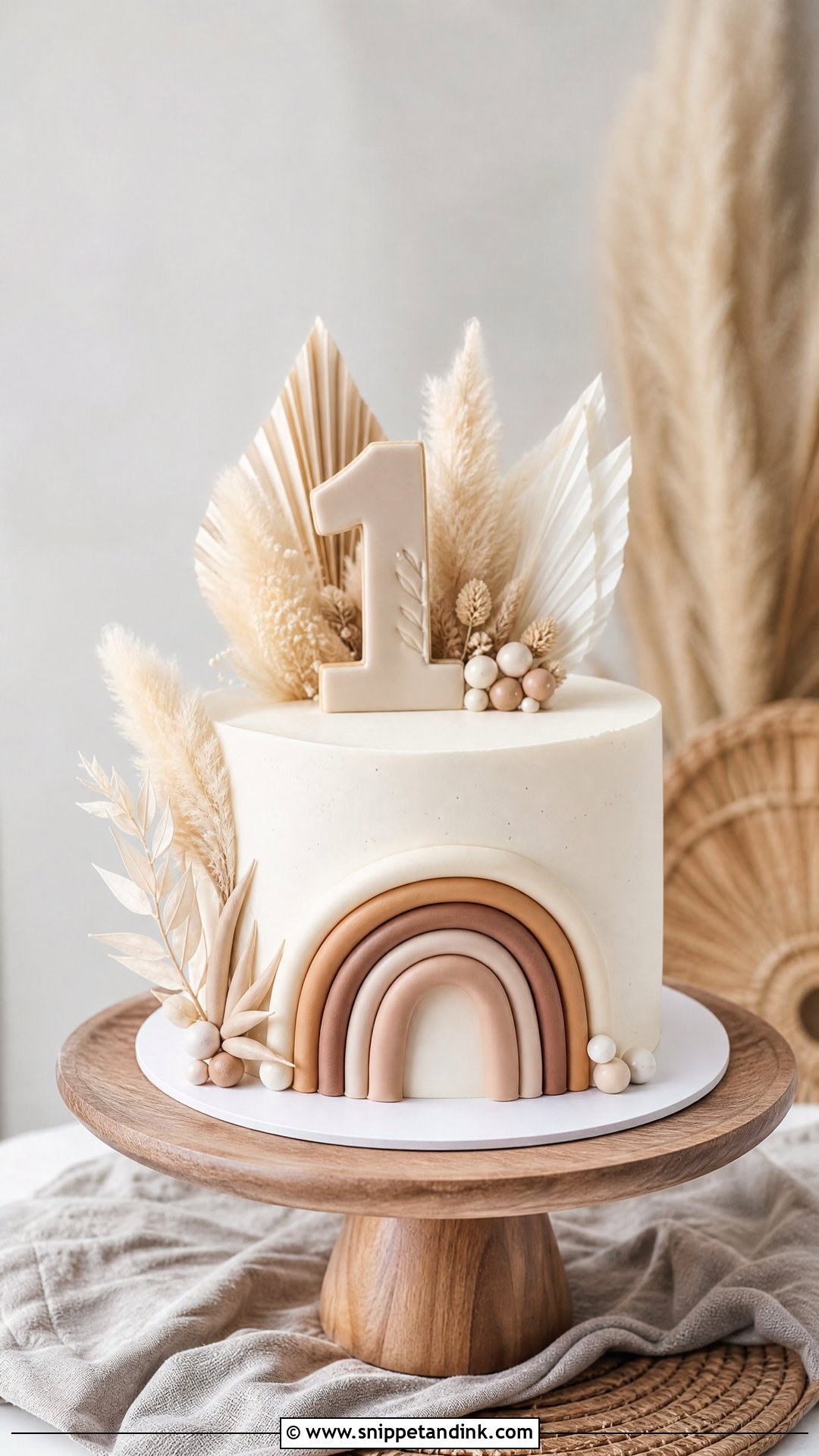 1 Year Boho Cake - Snippet and Ink - 30 1 Year Cake Ideas