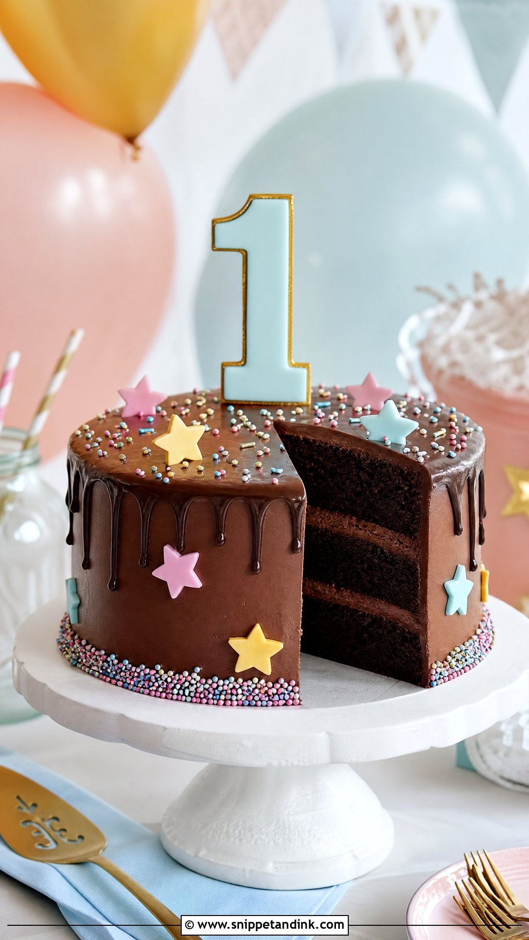 1 Year Chocolate Cake - Snippet and Ink - 30 1 Year Cake Ideas