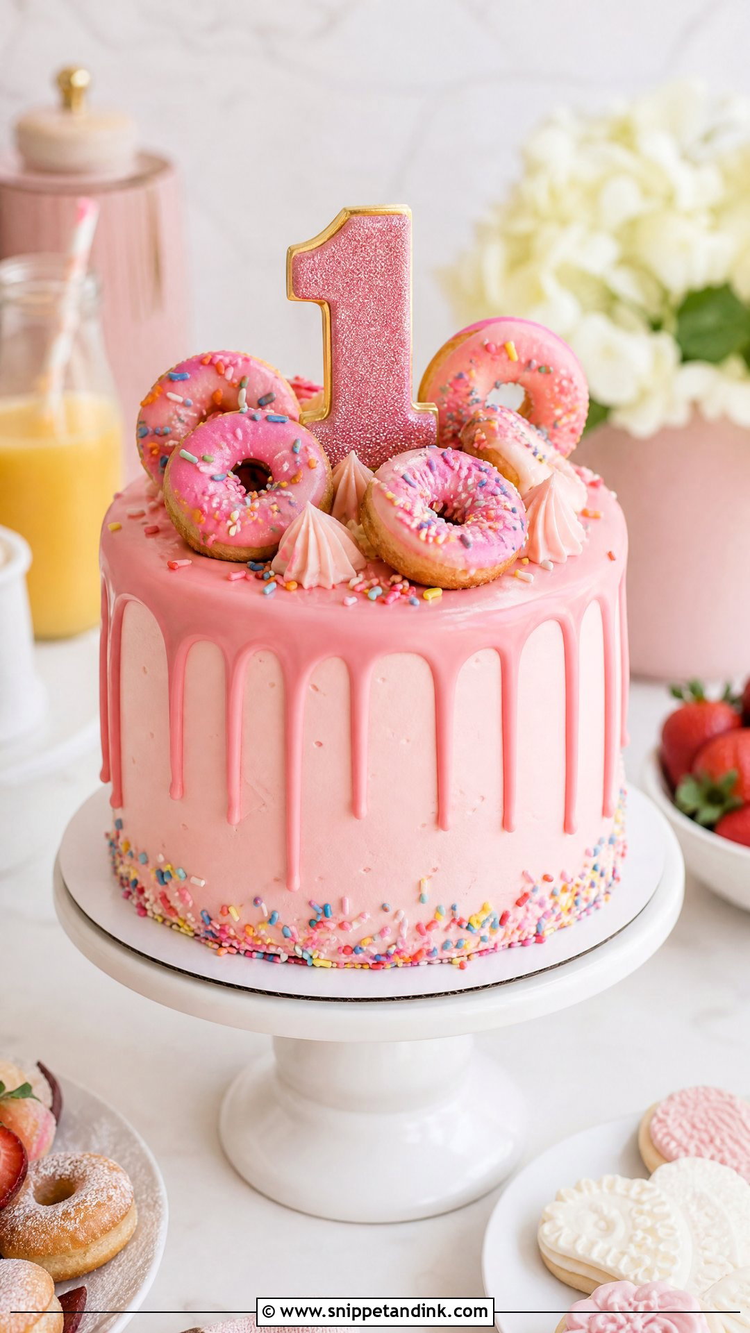 1 Year Donut Cake - Snippet and Ink - 30 1 Year Cake Ideas
