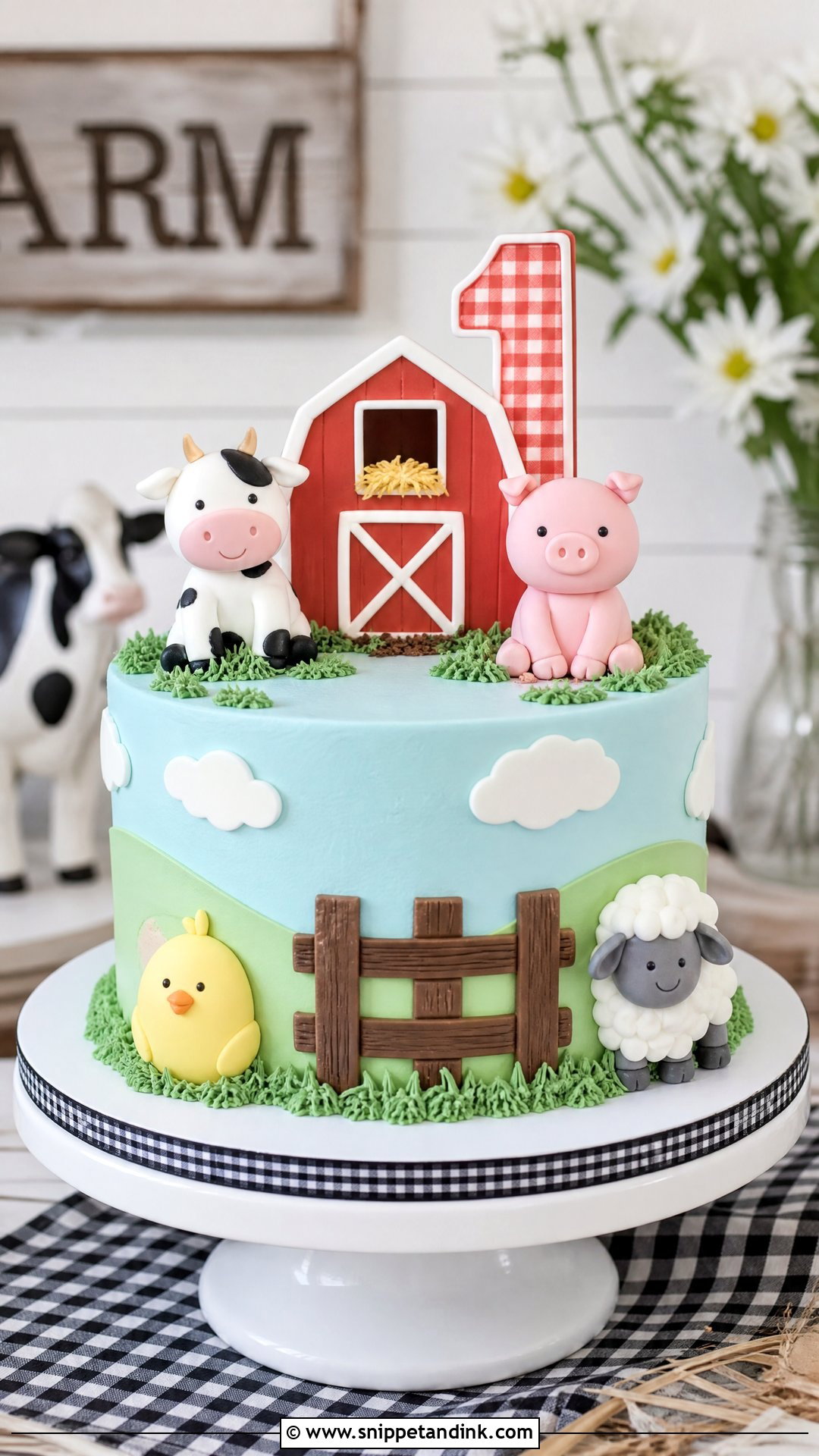 1 Year Farm Cake - Snippet and Ink - 30 1 Year Cake Ideas