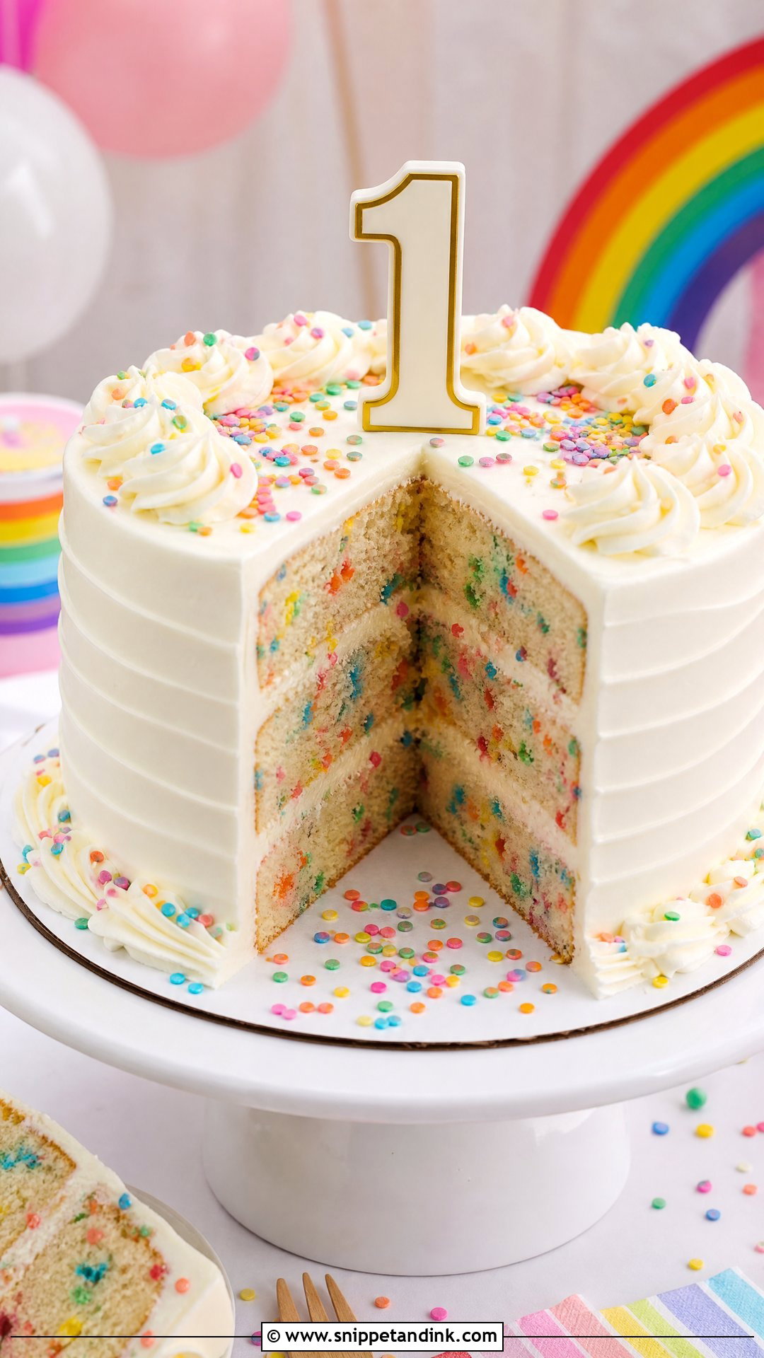 1 Year Funfetti Cake - Snippet and Ink - 30 1 Year Cake Ideas