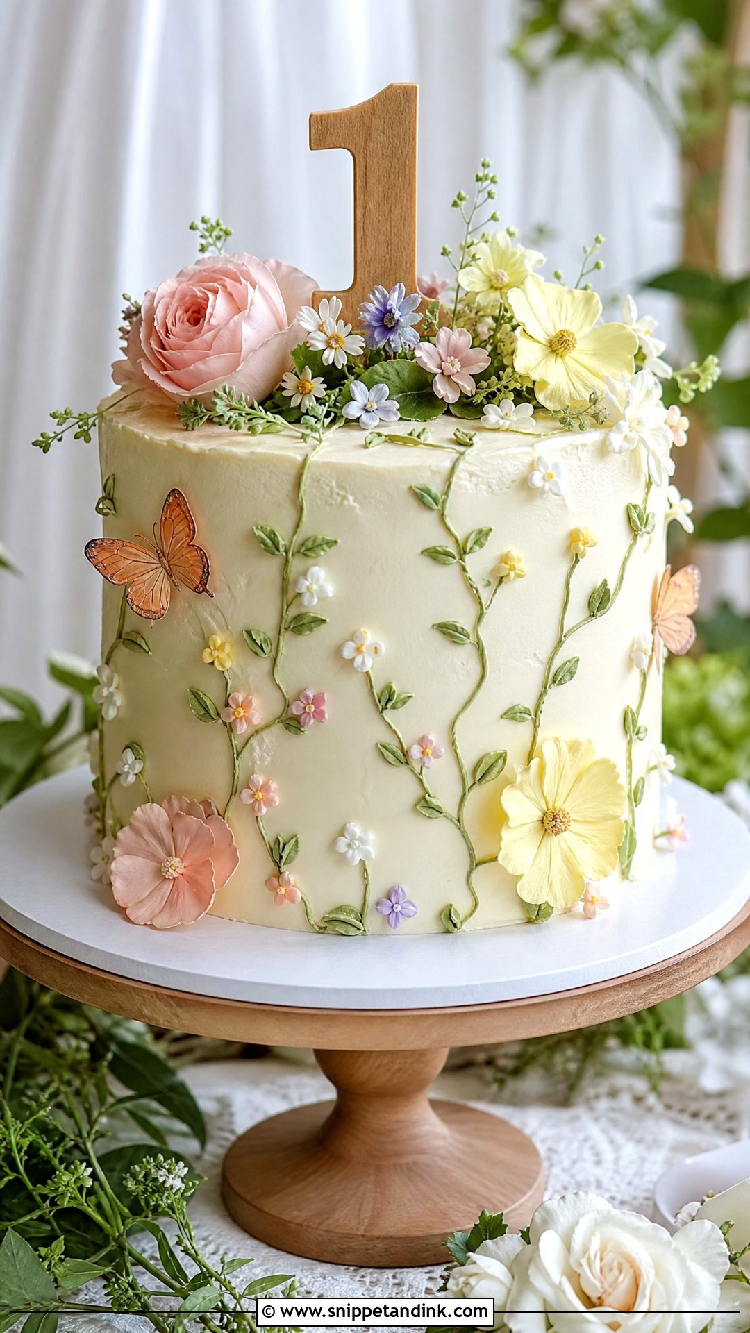1 Year Garden Cake - Snippet and Ink - 30 1 Year Cake Ideas