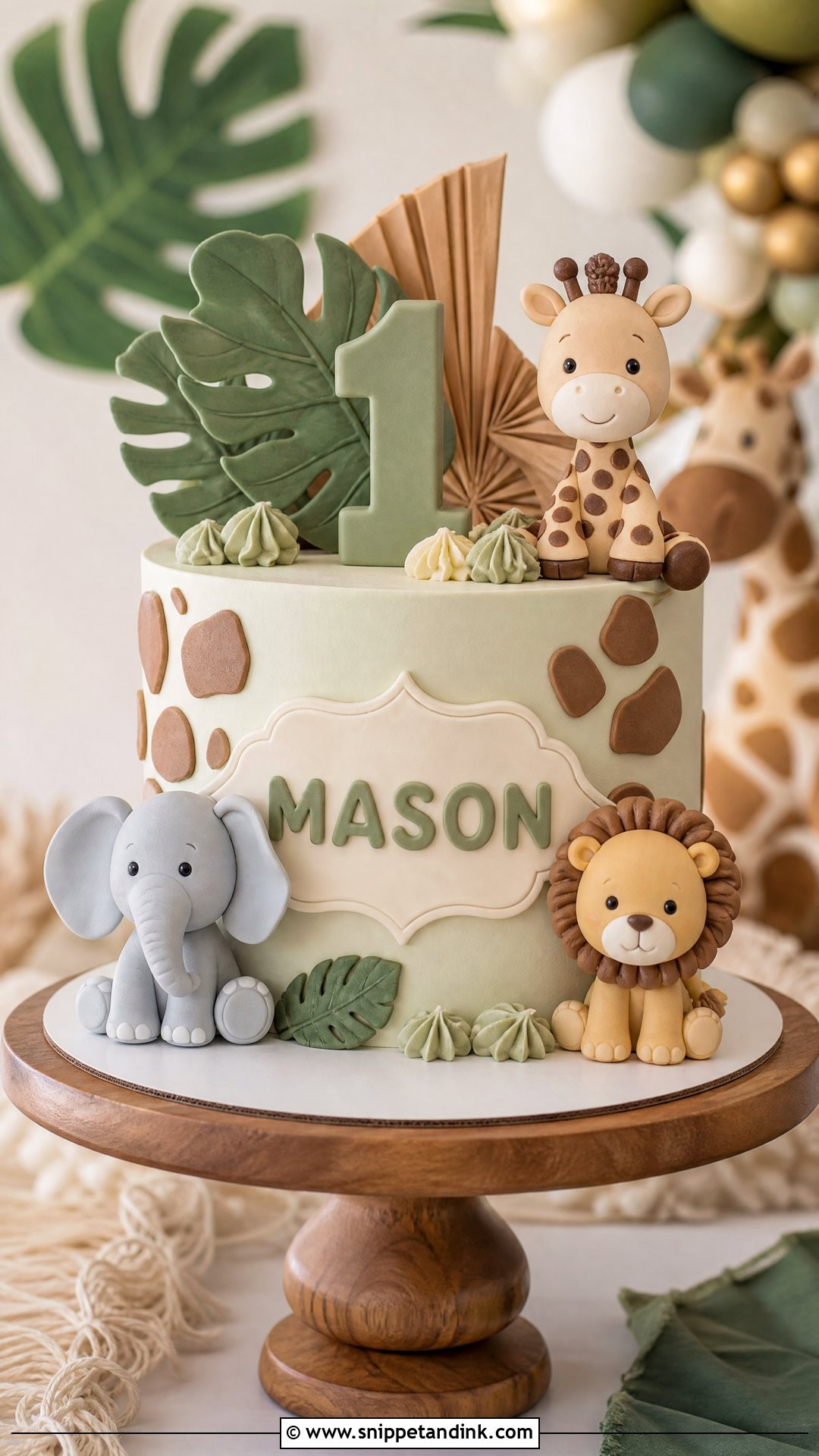 1 Year Safari Cake - Snippet and Ink - 30 1 Year Cake Ideas