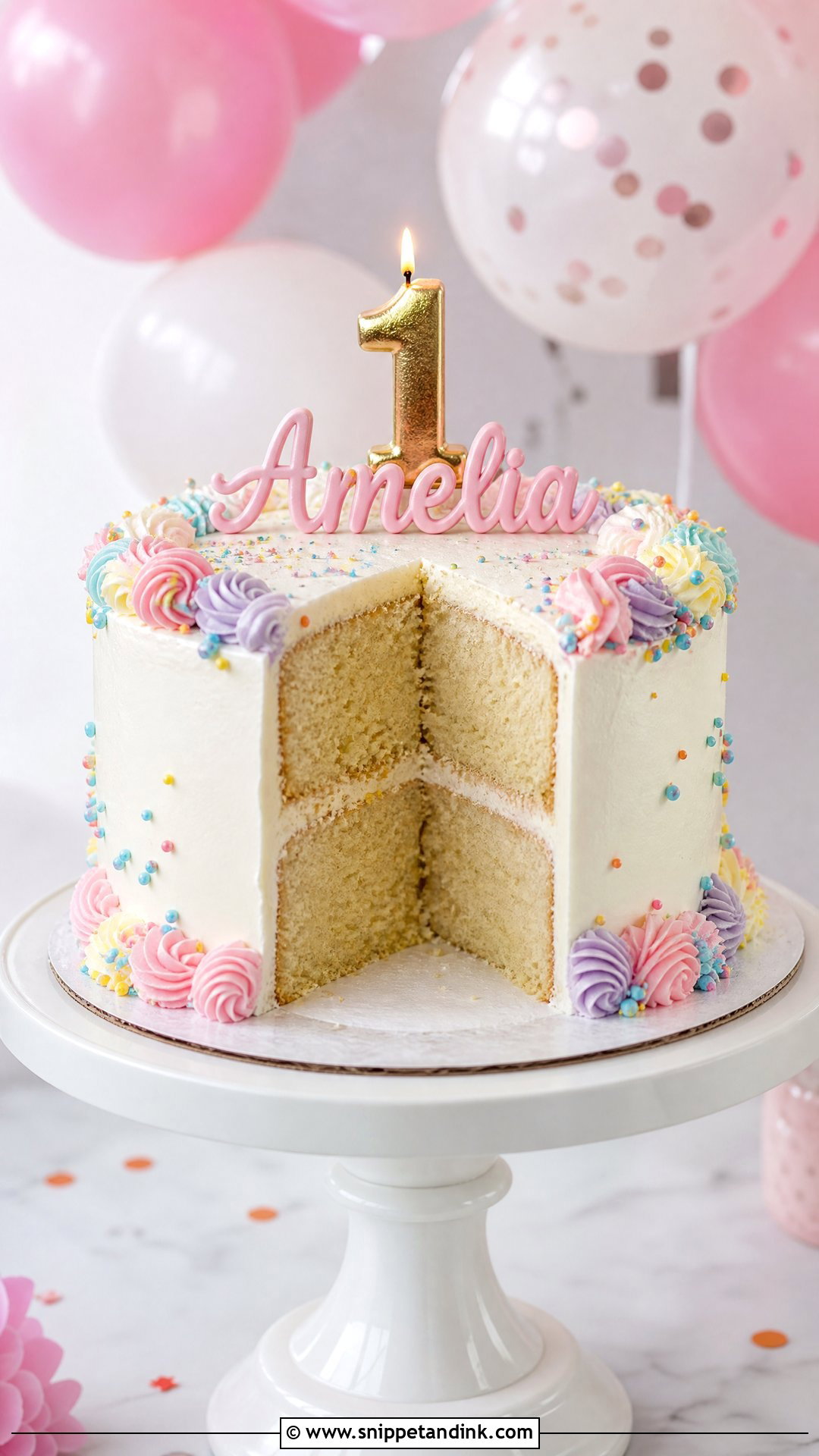 1 Year Vanilla Cake - Snippet and Ink - 30 1 Year Cake Ideas