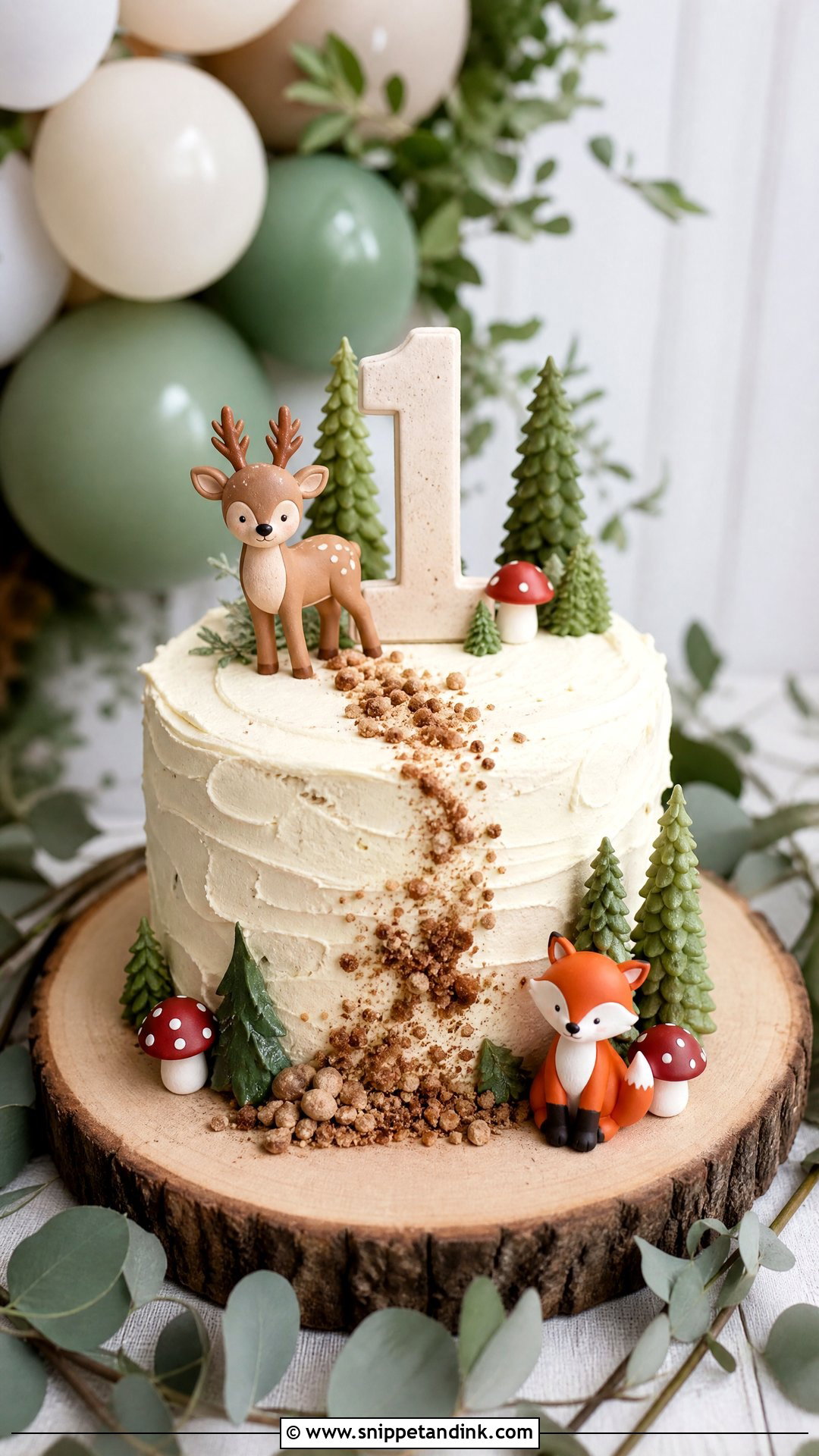 1 Year Woodland Cake - Snippet and Ink - 30 1 Year Cake Ideas