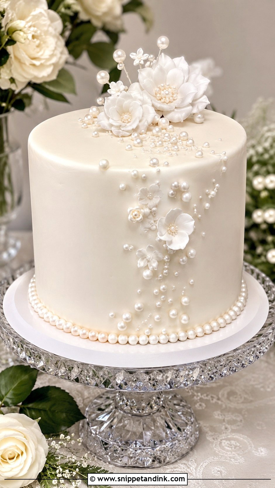 10 Inch Pearl Wedding Cake - Snippet and Ink - 20 10 Inch Wedding Cake Ideas
