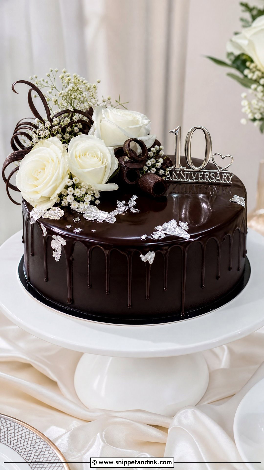 10 Year Anniversary Cake With Chocolate Ganache - Snippet and Ink - 25 10 Year Anniversary Cake Ideas