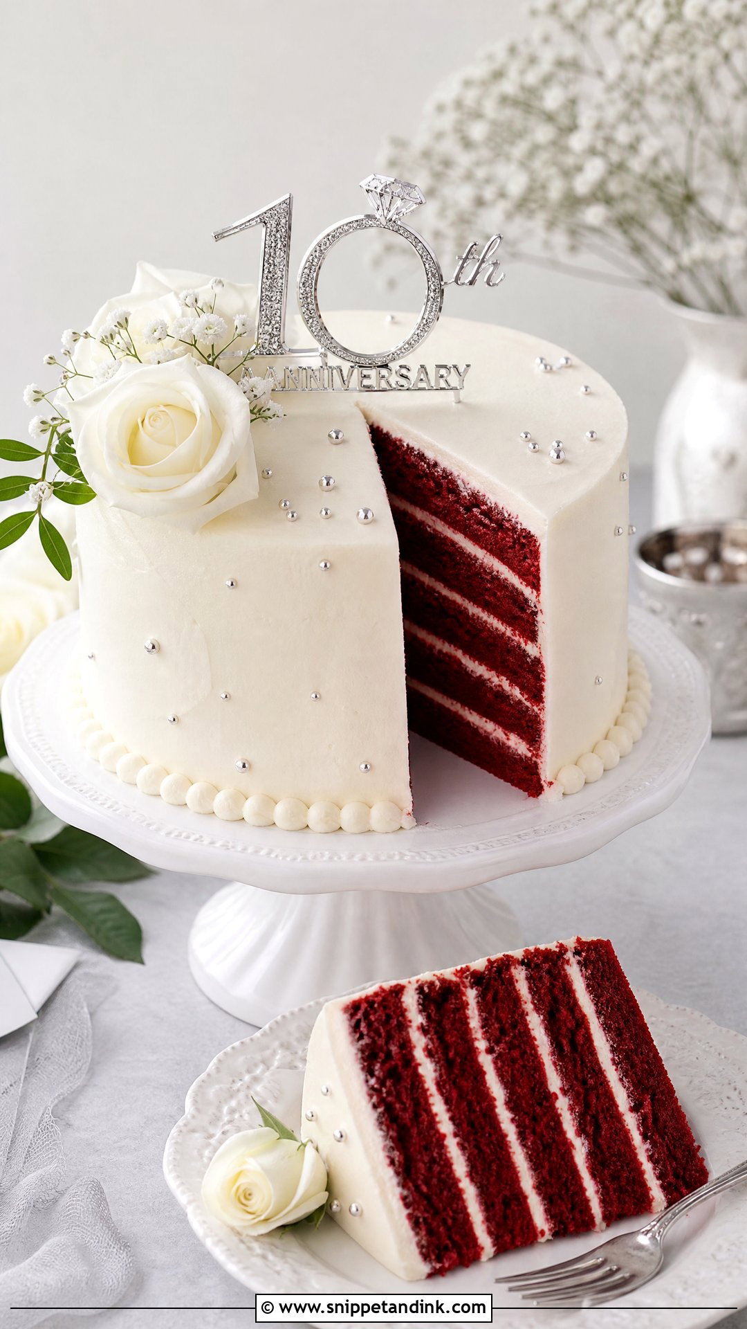 10 Year Anniversary Cake With Red Velvet - Snippet and Ink - 25 10 Year Anniversary Cake Ideas