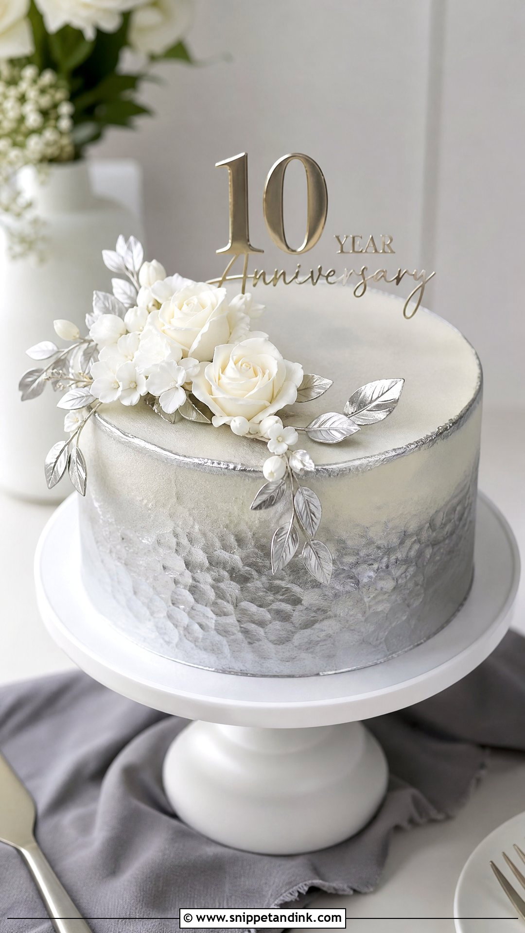 10 Year Anniversary Cake With Tin Texture - Snippet and Ink - 25 10 Year Anniversary Cake Ideas