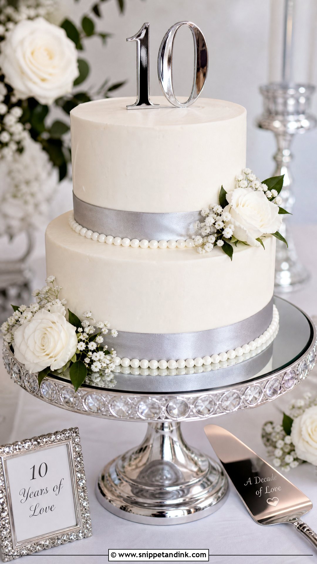 10 Year Anniversary Cake With Two Tiers - Snippet and Ink - 25 10 Year Anniversary Cake Ideas