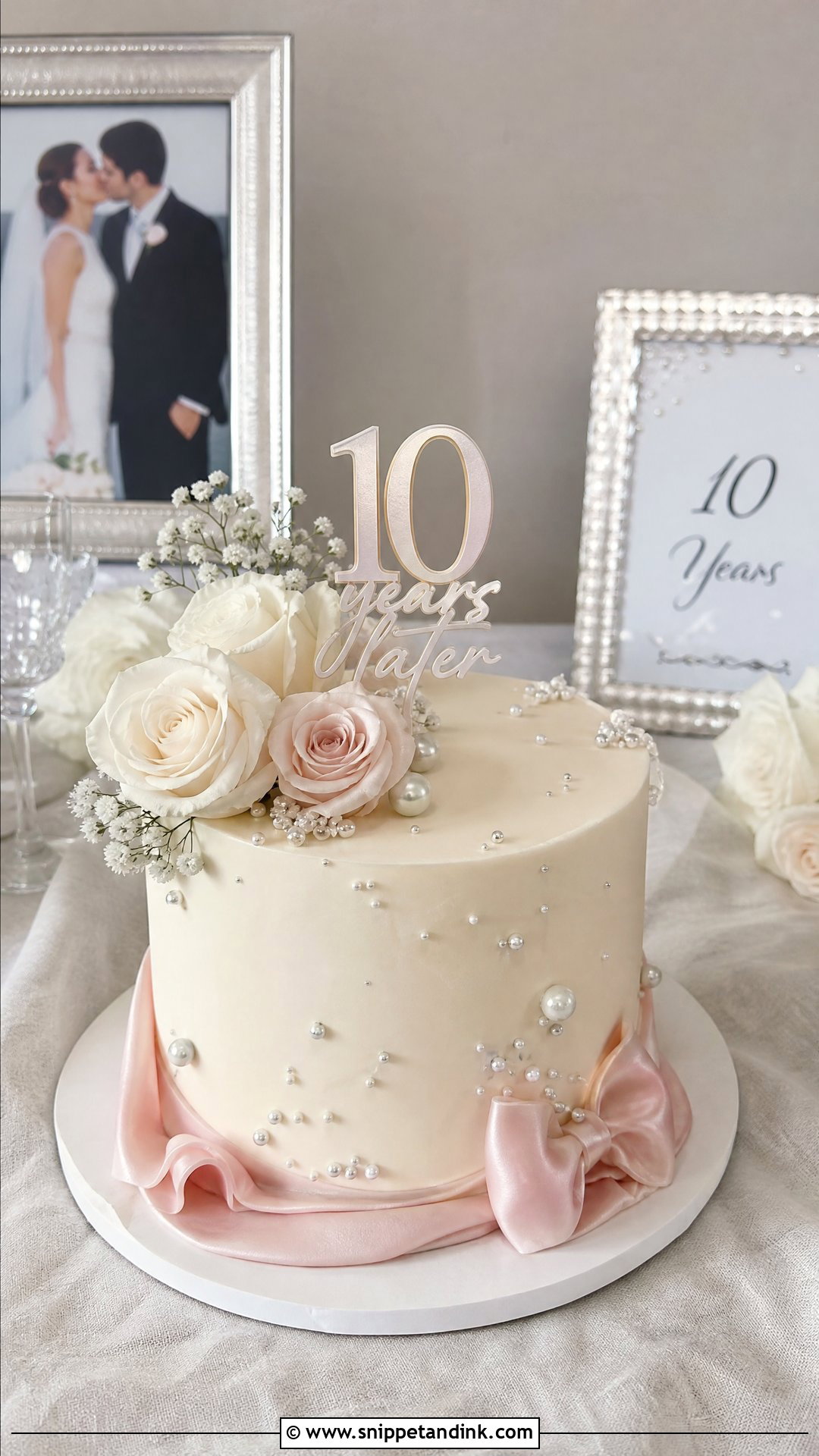 10 Year Anniversary Cake With Wedding Colors - Snippet and Ink - 25 10 Year Anniversary Cake Ideas