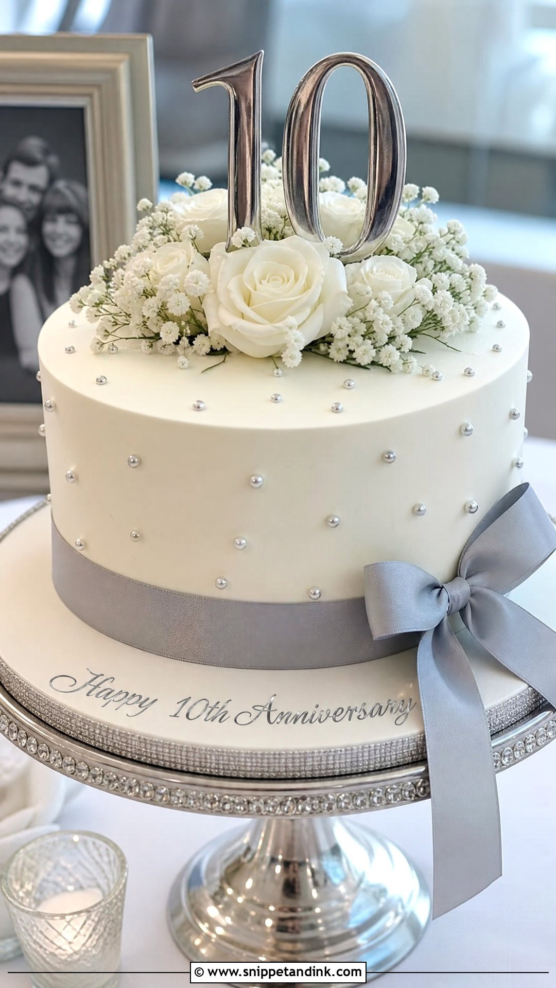 10th Anniversary Cake - Snippet and Ink - 35 Happy Anniversary Cakes