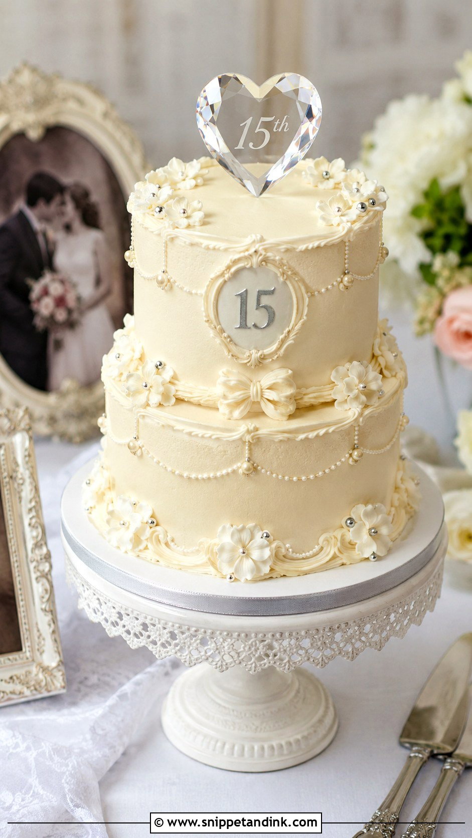 15th Anniversary Mini Wedding Cake - Snippet and Ink - 20 15th Wedding Anniversary Cake Ideas